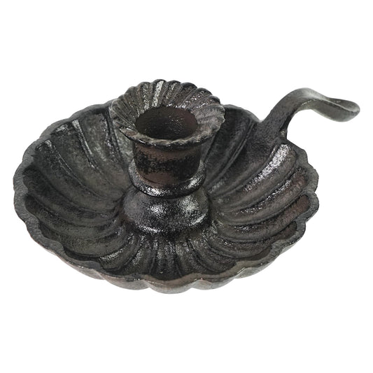 DreamsEden Cast Iron Candle Holder with Handle - Vintage Taper Candlestick Holder Metal Candlelight Stand for Dining Room Farmhouse Home Decoration
