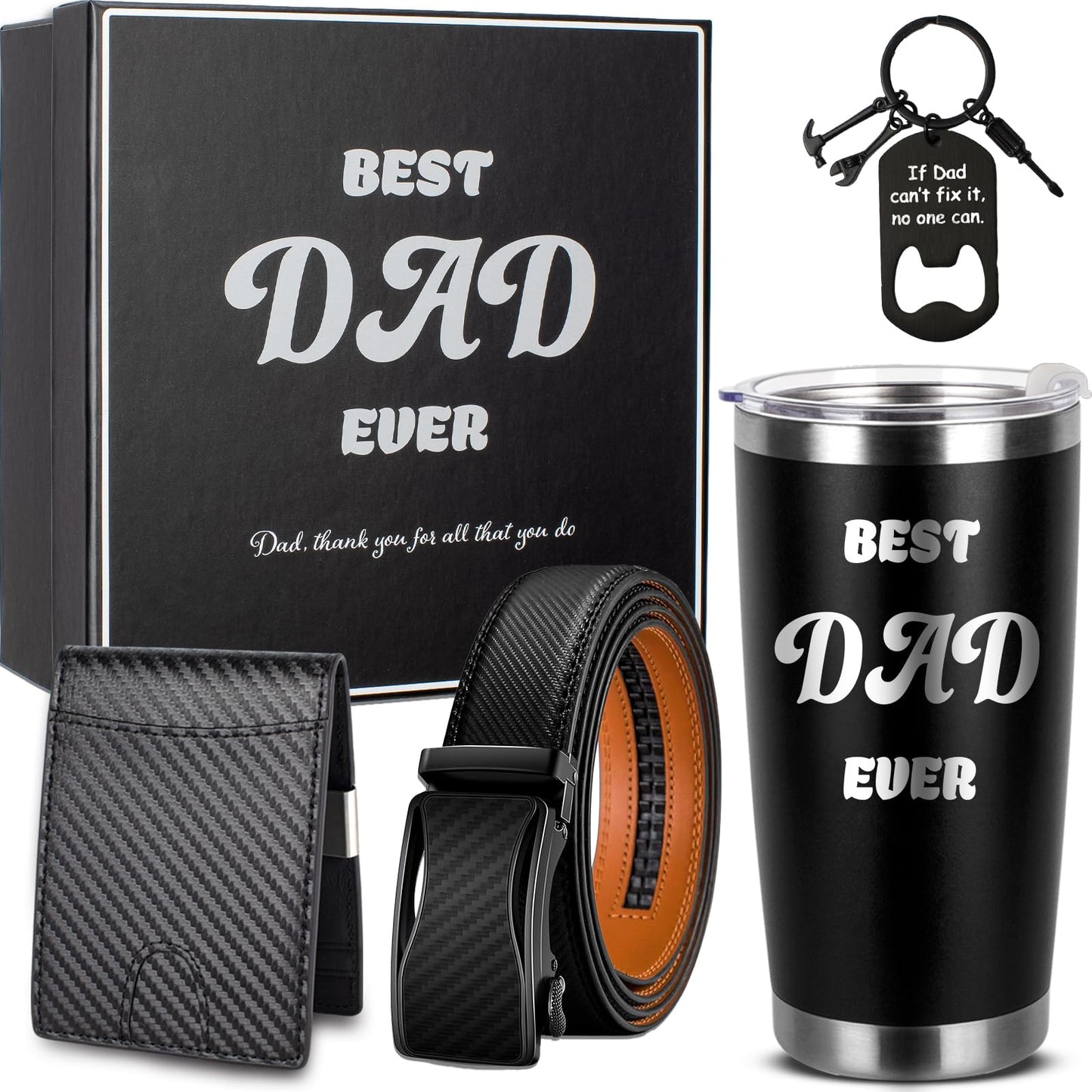 Mkeevee Birthday Gifts for Men Funny Christmas Gifts Baskets for Him Father’s Day for Dad Anniversary Who Have Everything for Husband,Boyfriend (Best Dad Ever)