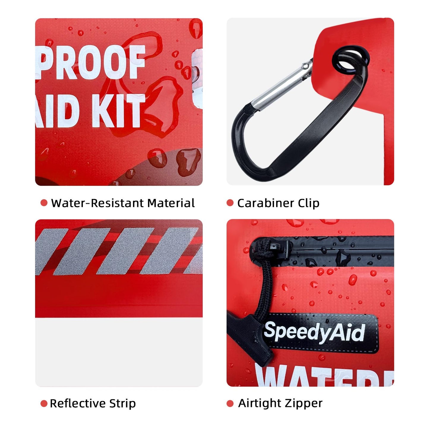 211 PCS Waterproof First Aid Kit, IPX7 Rated Dry Bag with Airtight Zipper, Portable Emergency Medical Supplies for Hiking, Boating, Swimming, Camping & Outdoor Activities