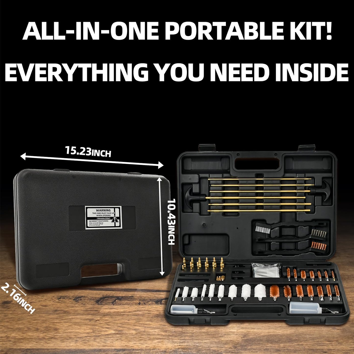 XKV Universal Gun Cleaning Kit for Pistol,Shotgun,Rifle,Airgun,Revolver and Gun Accessories,for Hunting and Shooting,Cleaning Kit with Portable Case,Brushes,Jags and Adapters - Gifts for Men