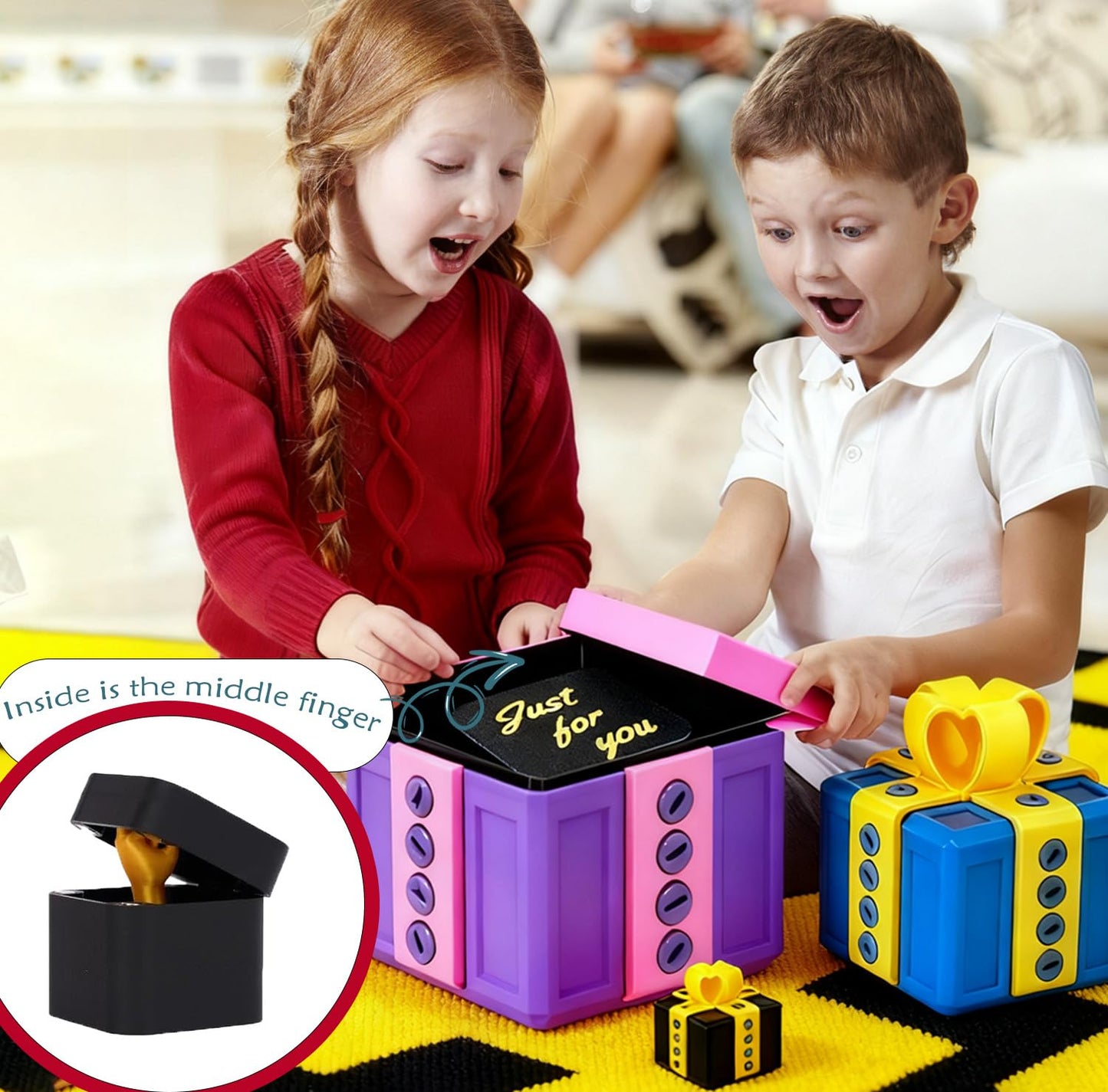 Christmas Stocking Stuffer The Annoying Present，Annoying Gift Box with 3D Printed Screws & Finger Surprise Box， Perfect for Birthdays,Office & Halloween,White Elephant Gifts for Men(Purple)