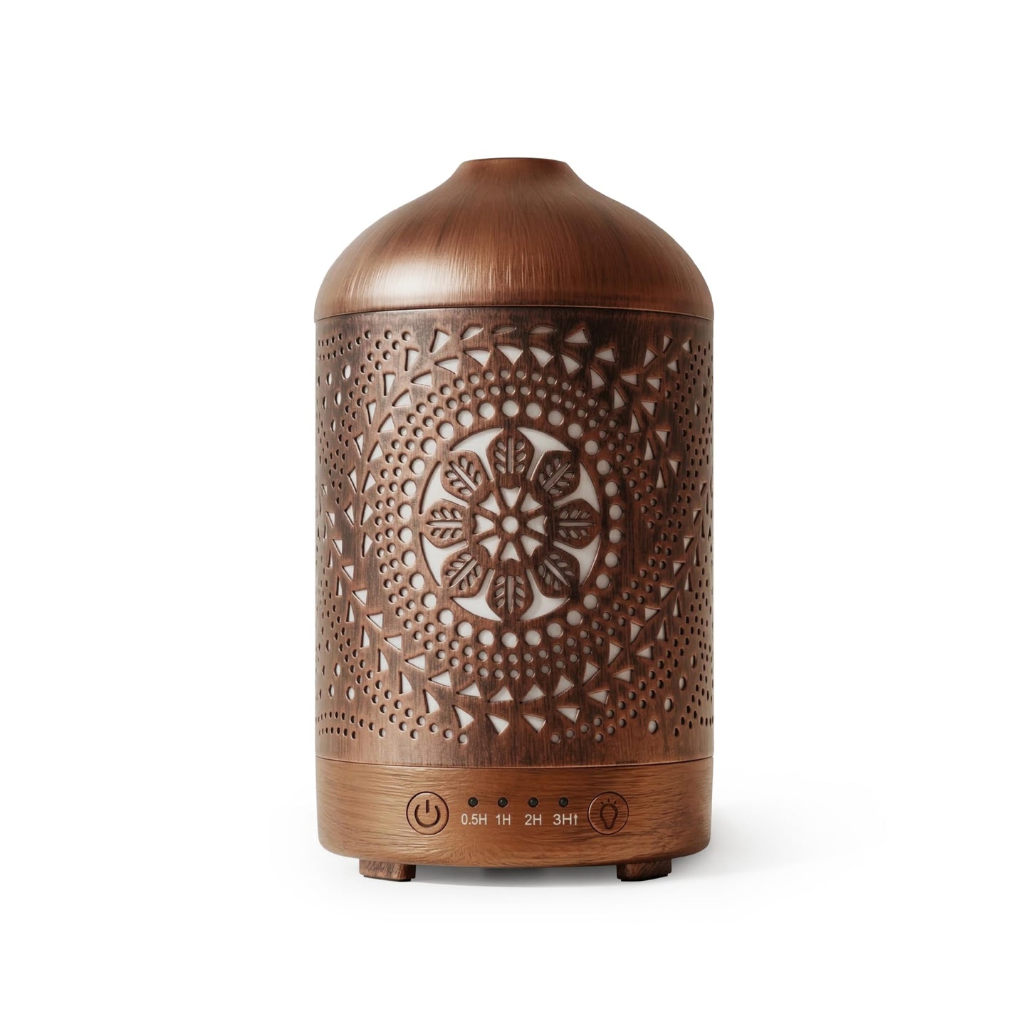 Earnest Living Essential Oil Diffuser Metal Diffuser 100 ml Timers Night Lights and Auto Off Function Home Office Humidifier Aromatherapy Boho Decor Gift