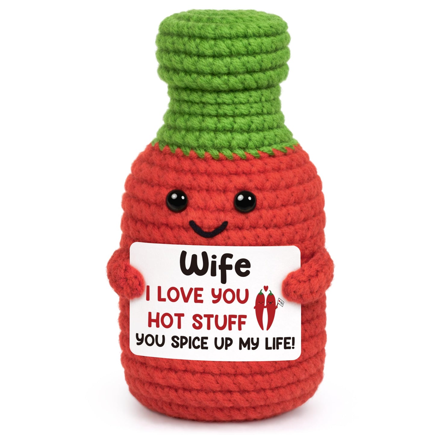Wife Birthday Gifts for Women Anniversary Romantic Gift for Her from Husband, Mothers Day Sweet Gifts for Wife I Love You Wedding Wife's Persent Funny Handmade Crochet Hot Sauce Gift for Couple Her