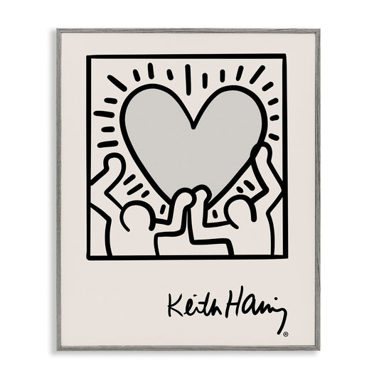 Stupell Industries Contemporary People Outline Heart Symbol Keith Haring, Design by Ros Ruseva, Black, 24 x 30