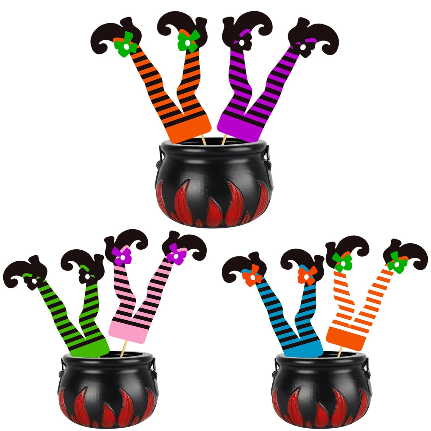 Halloween Witch Boot Centerpieces Sticks 24PCS Witch Theme Party Decorations Witch Leg Shoes Table Toppers Halloween Birthday Centerpieces for Fantasy Wizard Legs Baby Shower Supplies