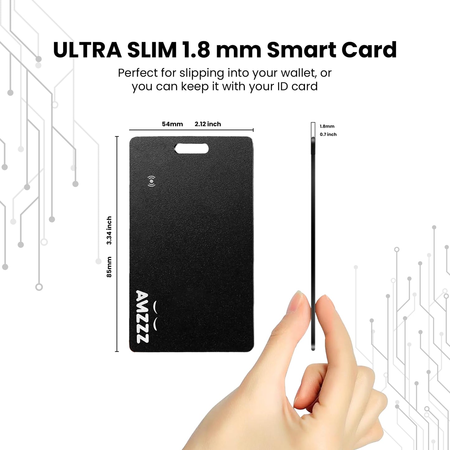 Pack 2 MFi Certified Wallet Tracker Card, Ultra-Slim 0.07in Rechargeable Item Finder, Compatible with Find My App (iOS Only), IP68 Waterproof Bluetooth Tracker Perfect for Wallets, Bags, Passport
