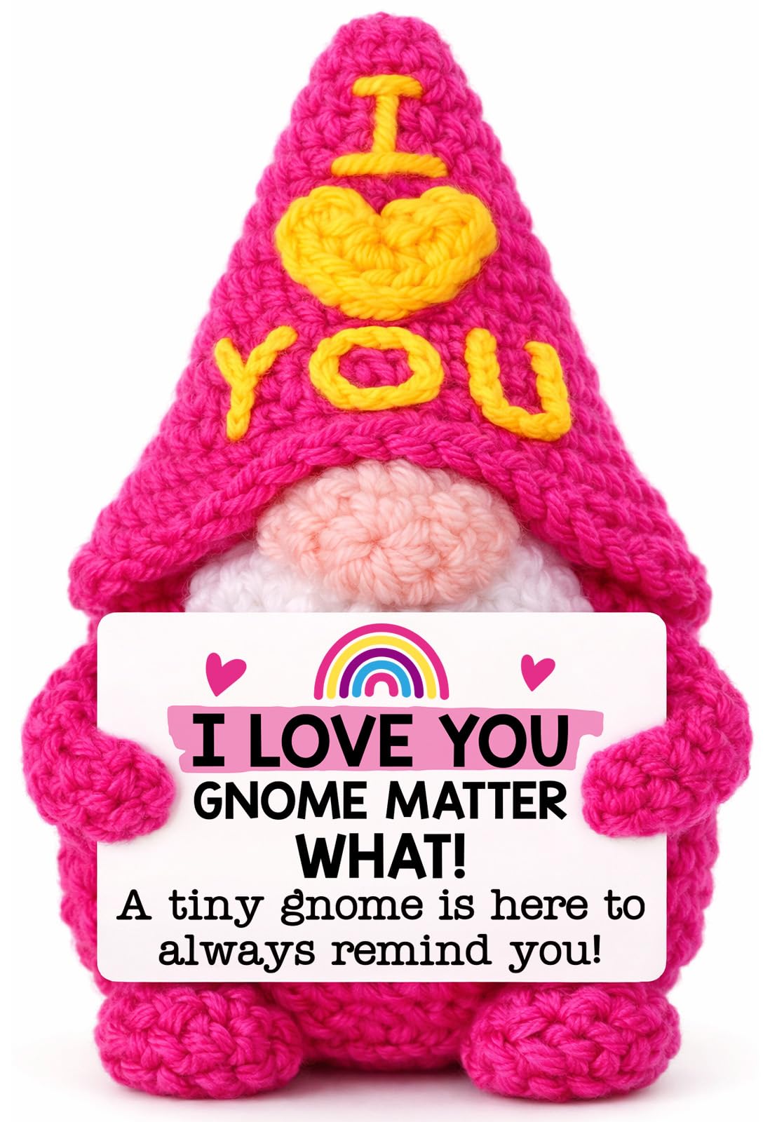 XgiftCreat Gifts for Girlfriend Her Anniversary - Cute Crochet Gnome Gift for Wife Women Boyfriend Husband Him Couple, Mothers Mother's Day Birthday Wedding Romantic Long Distance Sweetest Day Gift
