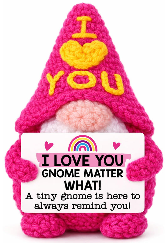XgiftCreat Gifts for Girlfriend Her Anniversary - Cute Crochet Gnome Gift for Wife Women Boyfriend Husband Him Couple, Mothers Mother's Day Birthday Wedding Romantic Long Distance Sweetest Day Gift