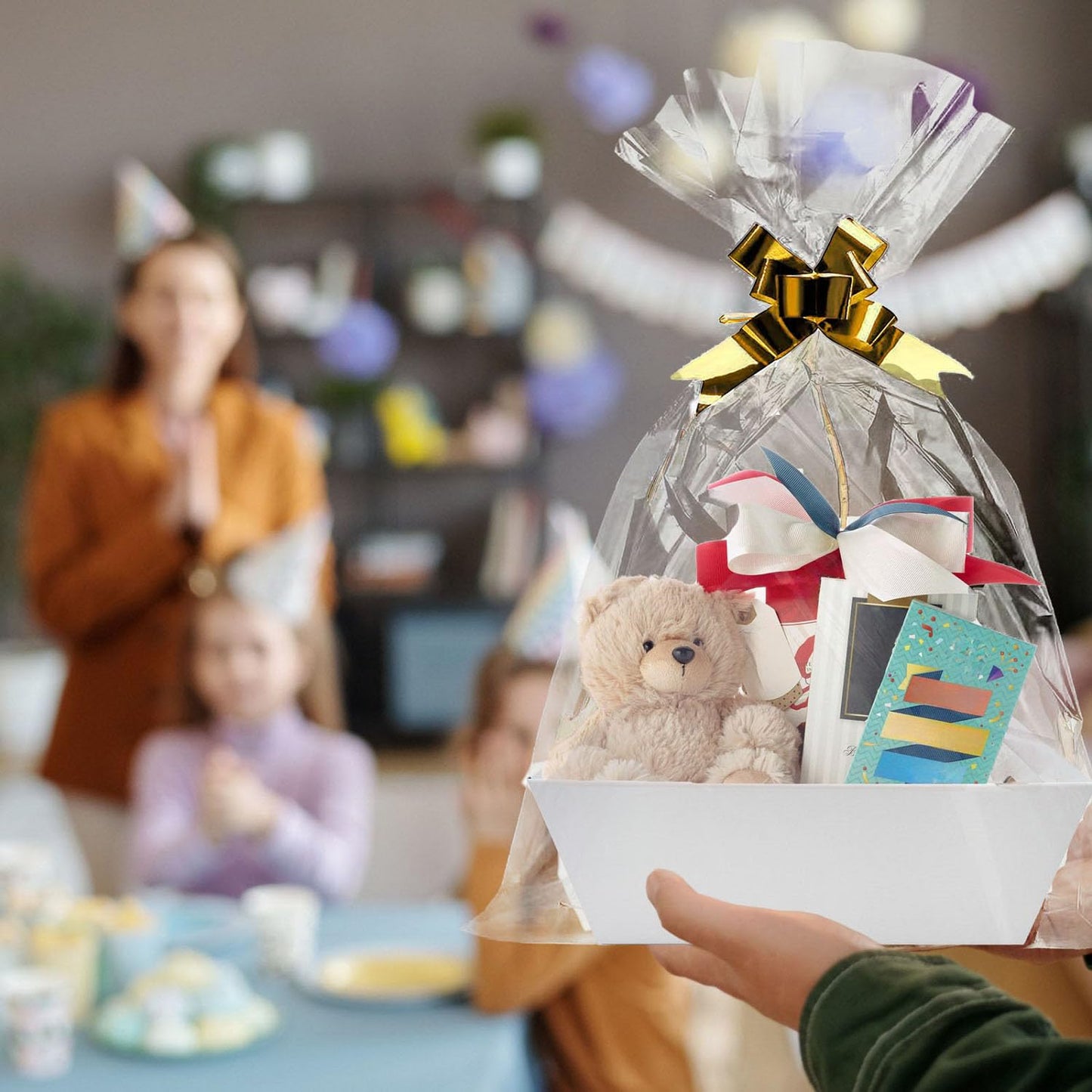 funsky Basket For Gifts Empty, 5 Pk White Empty Gift Baskets To Fill, Sturdy Cardboard Tray With Handles, Large Gift Baskets Empty Bulk For Beautiful Gifts, Christmas, Easter, Bridesmaid, Wedding