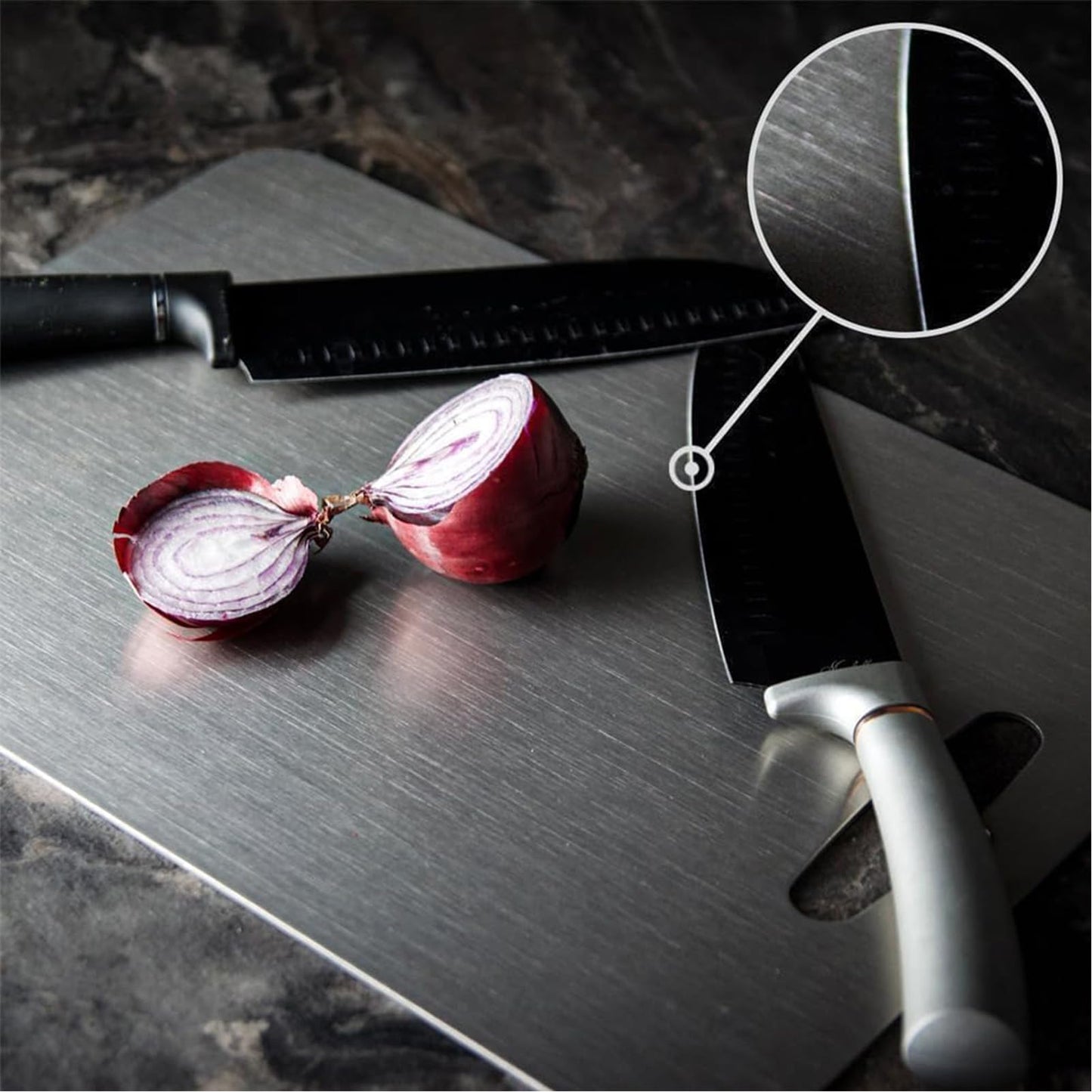 Wekayli 304 Stainless Steel Cutting Board, Non Toxic Cutting Boards for Kitchen, Dishwasher Safe and Knife Friendly Chopping Board for Meat Vegetable Fruit(15"x 11",13"x 9",10"x 6")