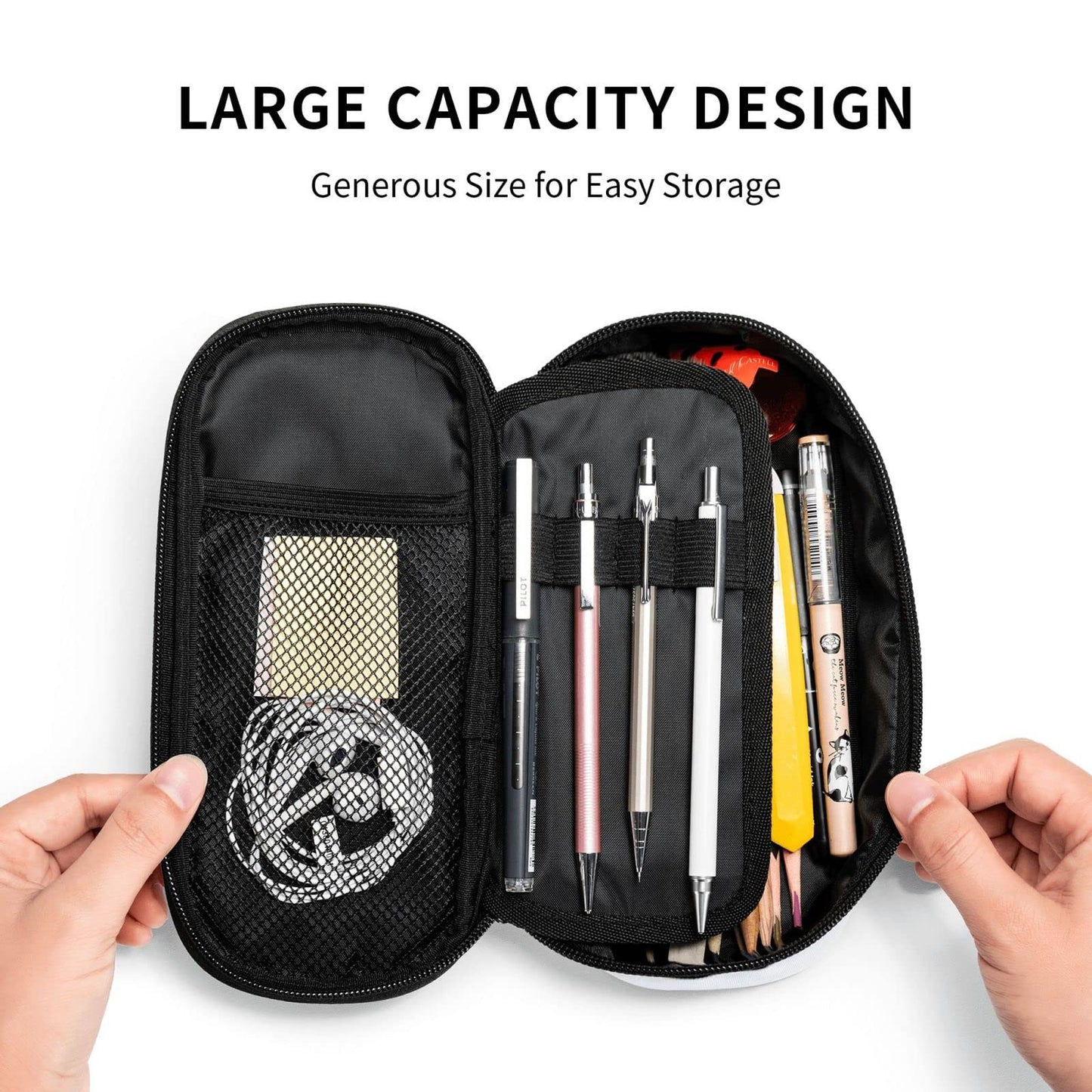 Geoocii Building Block Large Capacity Pencil Case Organizer Pencil Pouch Stationery With Zipper School Supplies Pencil Bag For Girls Boys Teens Adult Office