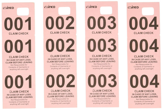 Winco Coat Checks, Pink, 500 Per Box, Medium