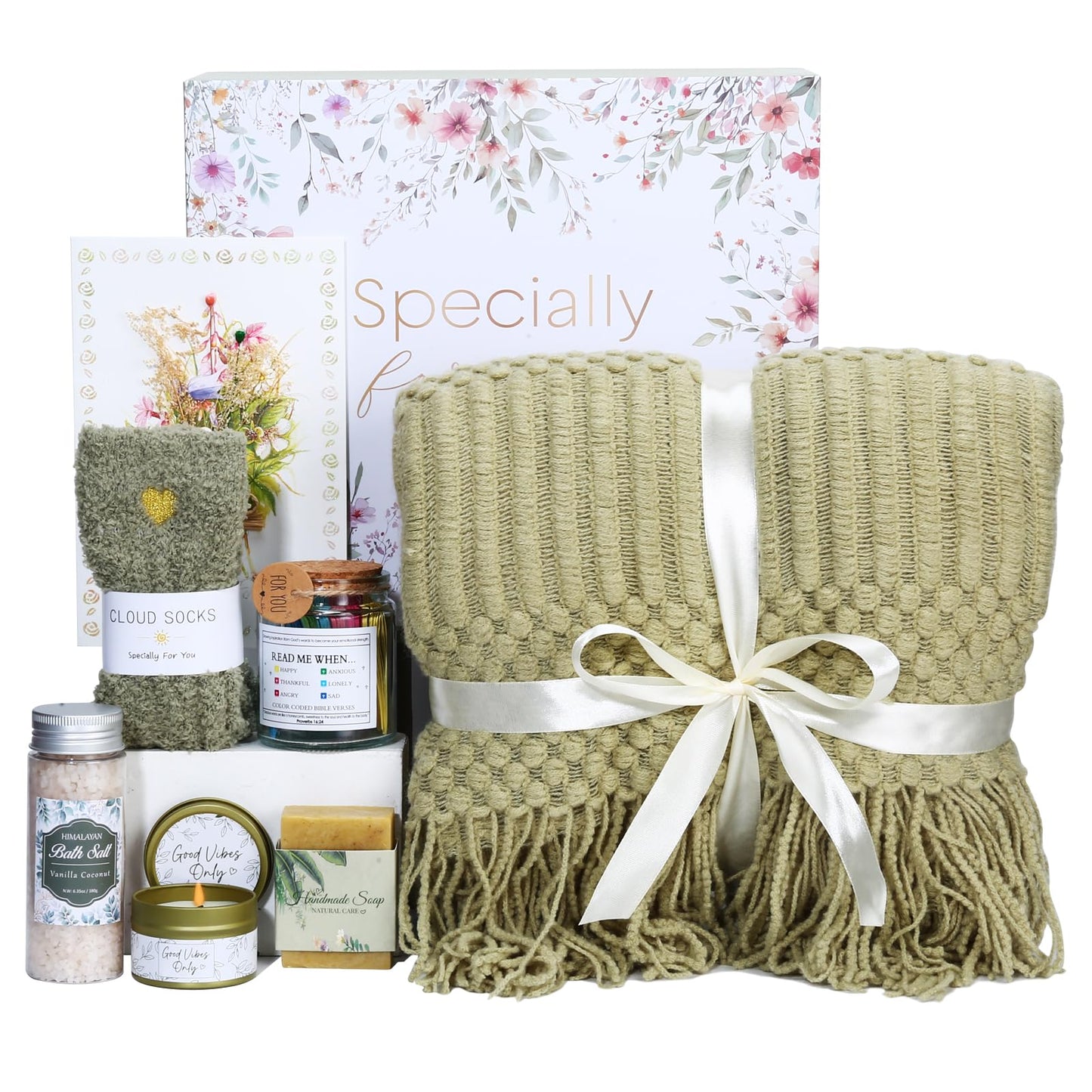Mother’s Day & Birthday Gift for Women – Luxury Self Care Spa Gift Basket, Get Well Soon Care Package, Thinking of You Sympathy Gift for Mom, Friend, Her