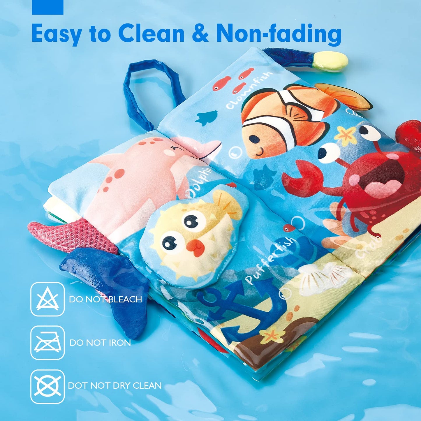 hahaland Baby Books 0-6 Months, Infant Tummy Time Toy Baby Toys 6 to 12 Months Touch Feel Book Baby Gifts for Boy Girl 0-3 Months Learning Toy Baby Birthday Easter Basket Stuffers(Single)