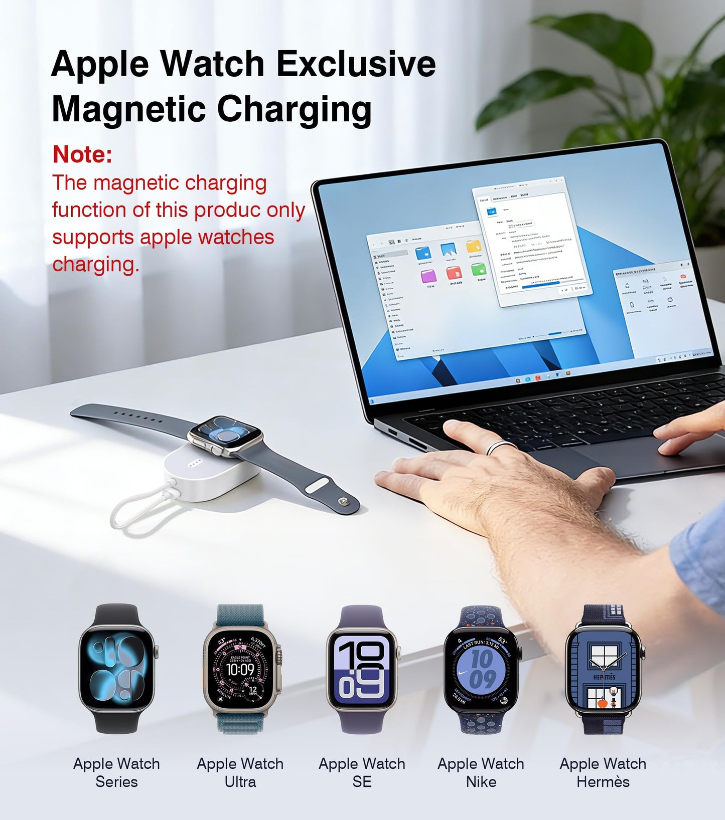 2026 Updated Wireless iWatch Charger,1200mAH Magnetic Power Bank for Apple Watch,Portable Fast iWatch Charging with Cable,Travel Watch Charger for Apple Watch Series 11/10/9/8/UItra/7/6/5/4/3/2/SE