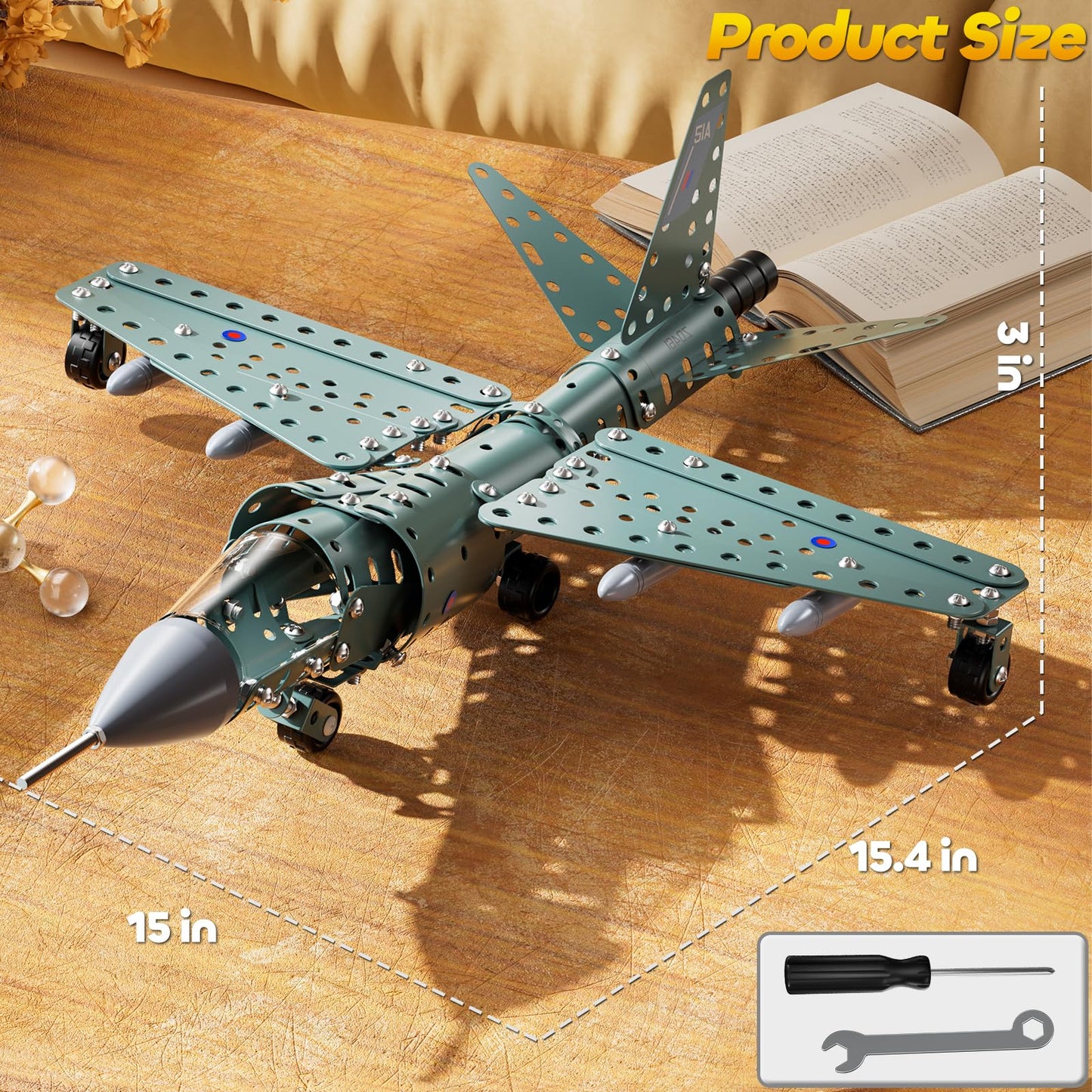 MSKOLER Building Toys Model Airplane Kits for Boys 8-12, Project Building Toys for Kids, Educational Assembly Science Kit, Airplane Toy, Birthday Gifts for Teenagers Boys Ages 8 9 10 11 12