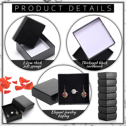 Sasylvia 48pcs Jewelry Gift Boxes Small Jewelry Boxes 3 x 3 x 1.4'' Festival Present Boxes for Bracelet Earrings(Black)