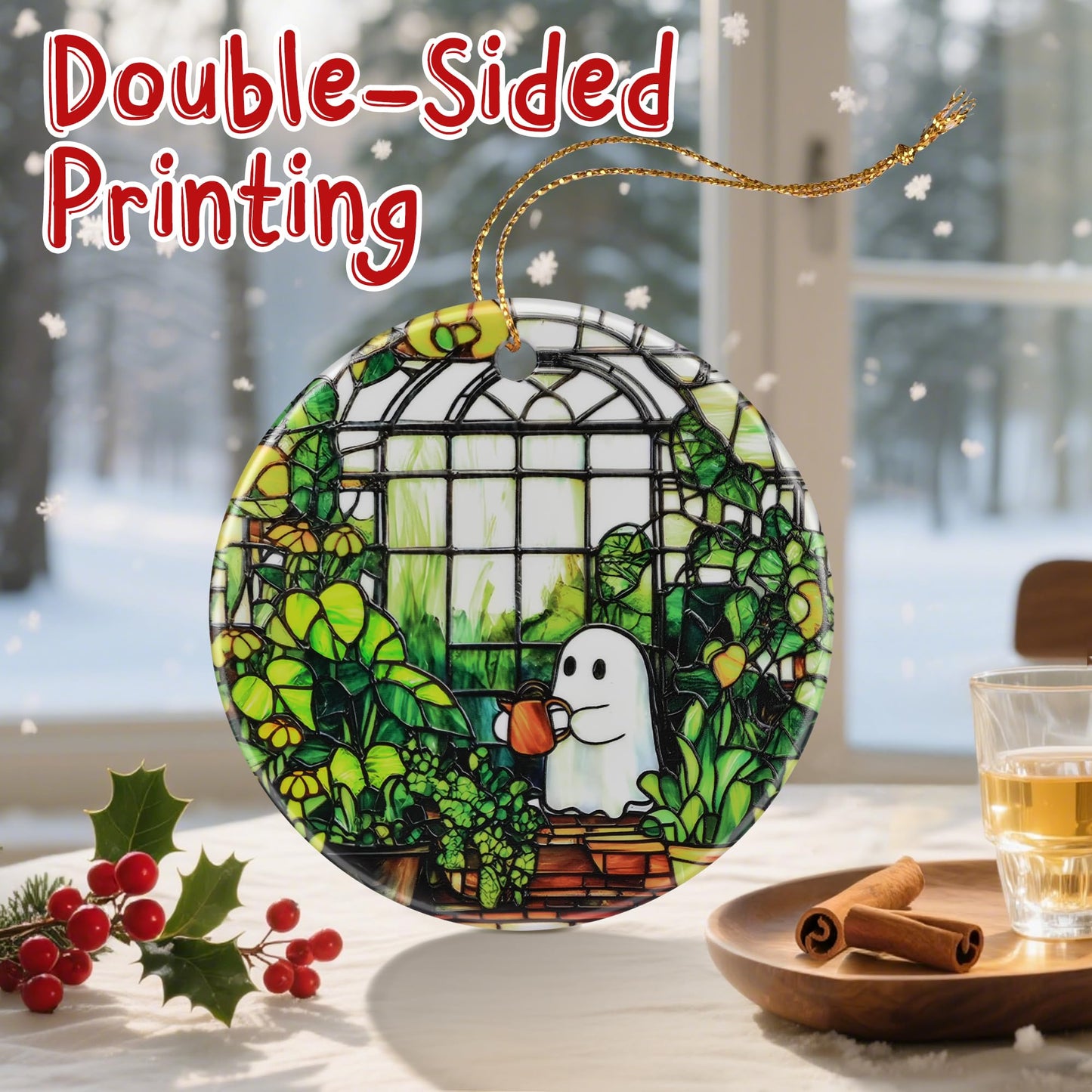 Cute Ghost Christmas Ornaments: Christmas Decorations for Tree & Holiday Decor – Holiday Presents, Gift Ideas for Friends, Coworker, Family, Plant Lover, and Gardener