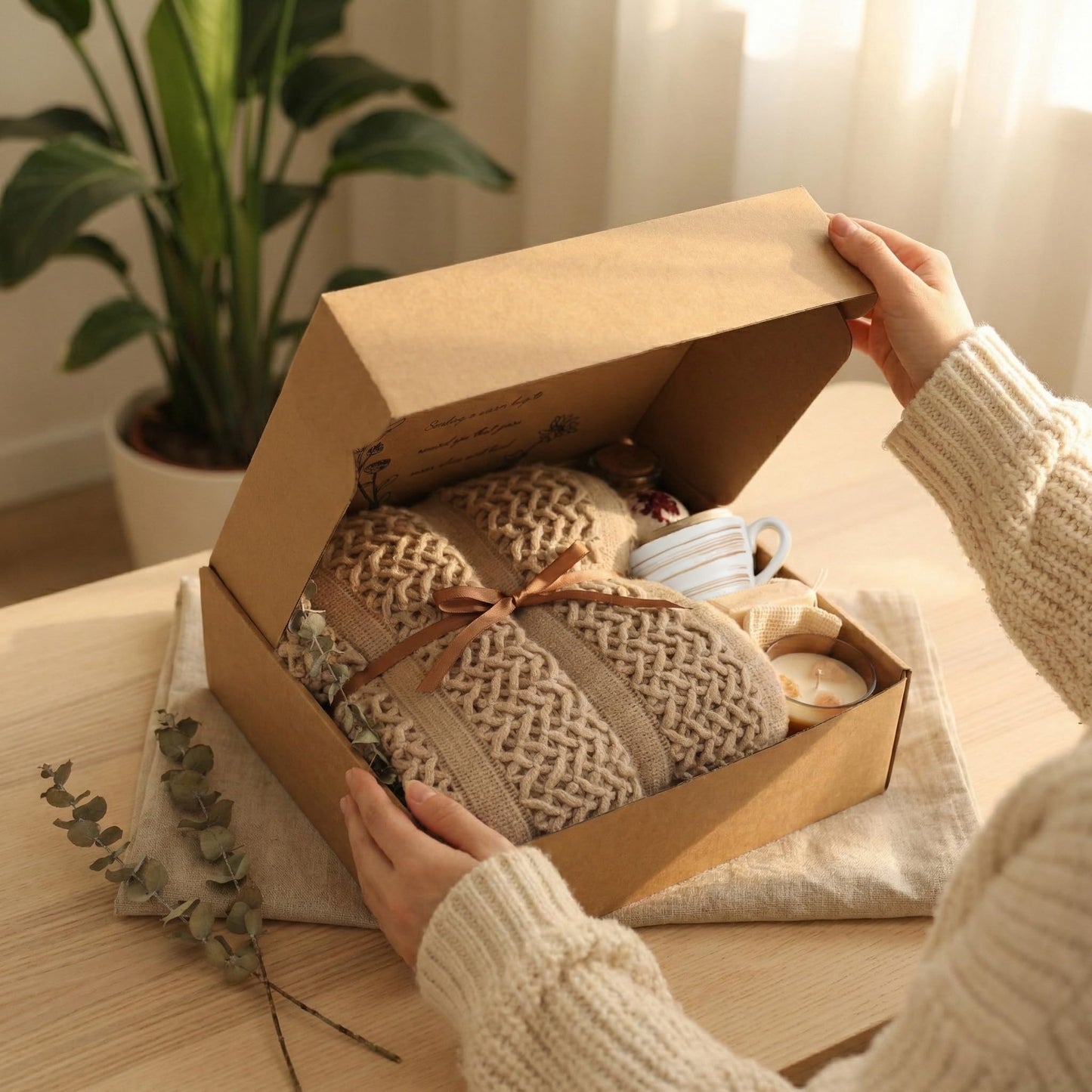 CASTATEO Cozy Care Package for Women – Warm & Comforting Thinking of You Gift Box for Birthday,BES Friend Gift, Get Well Soon, Sympathy, Self Care,Cancer Care & Encouragement(TAN)