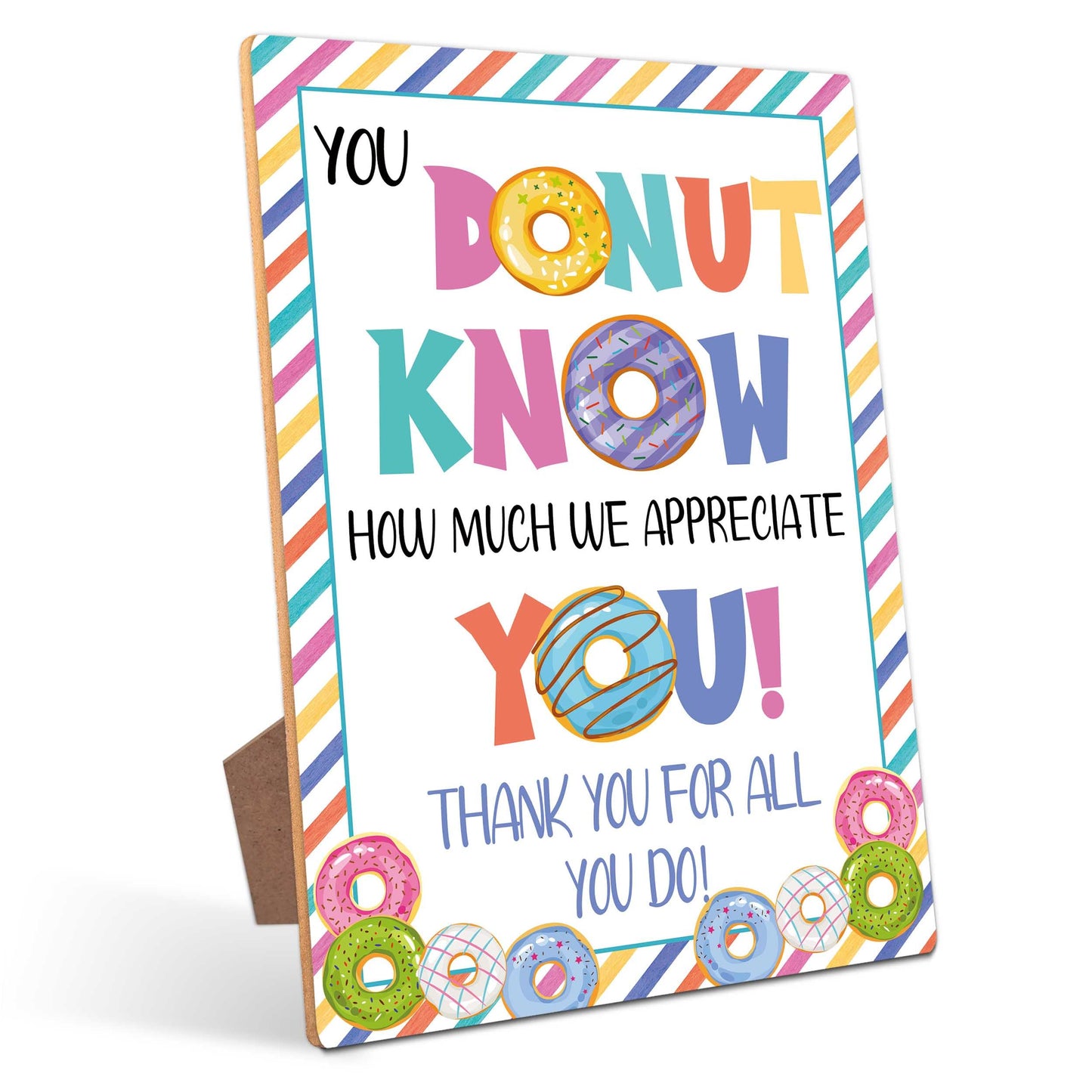 You Donut Know How Much We Appreciate You Sign, Appreciation Week Gift Table Decor, Employee Appreciation Sign Gift Pastor Teacher Doctor Retirement, Thank You Party Decoration