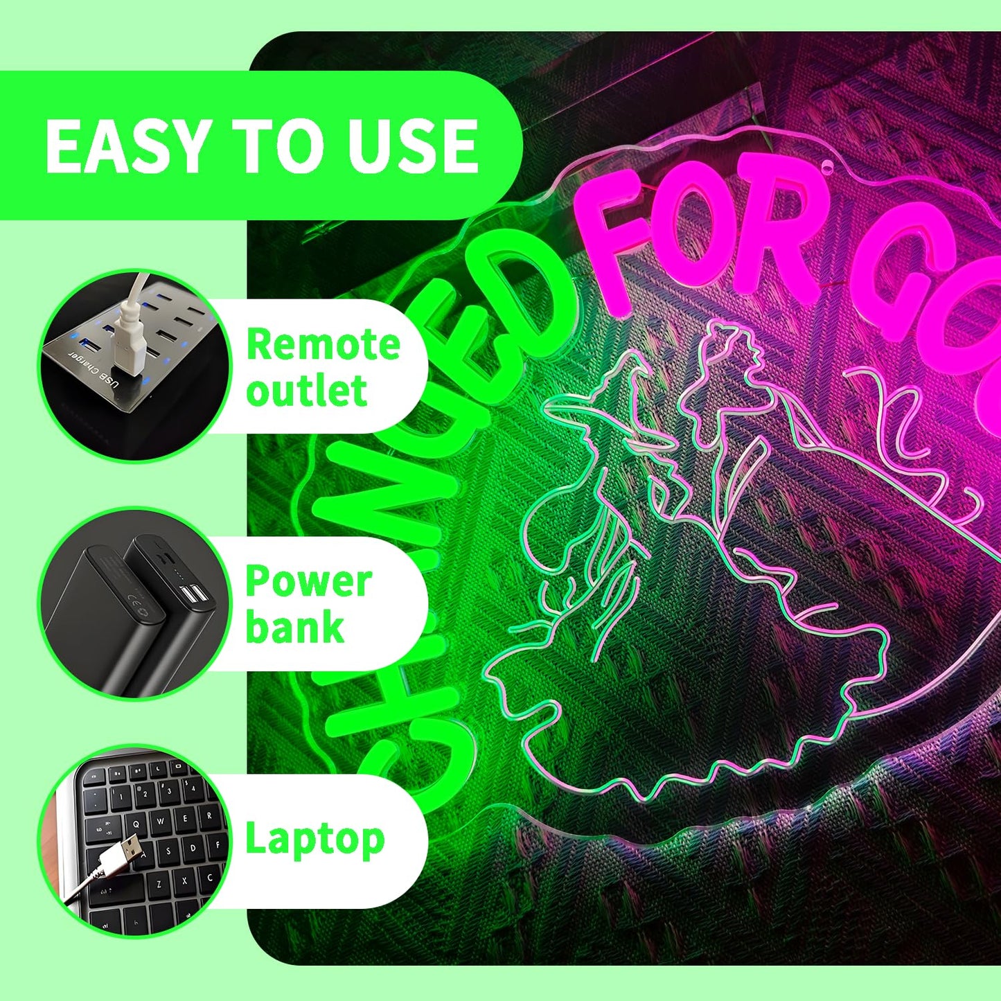 Changed for good Neon Signs Witch Magic Movie Neon Sign Change for Good Neon Sign for Wall Decor Green Pink Christmas Gifts for Fans Party Wall Decor