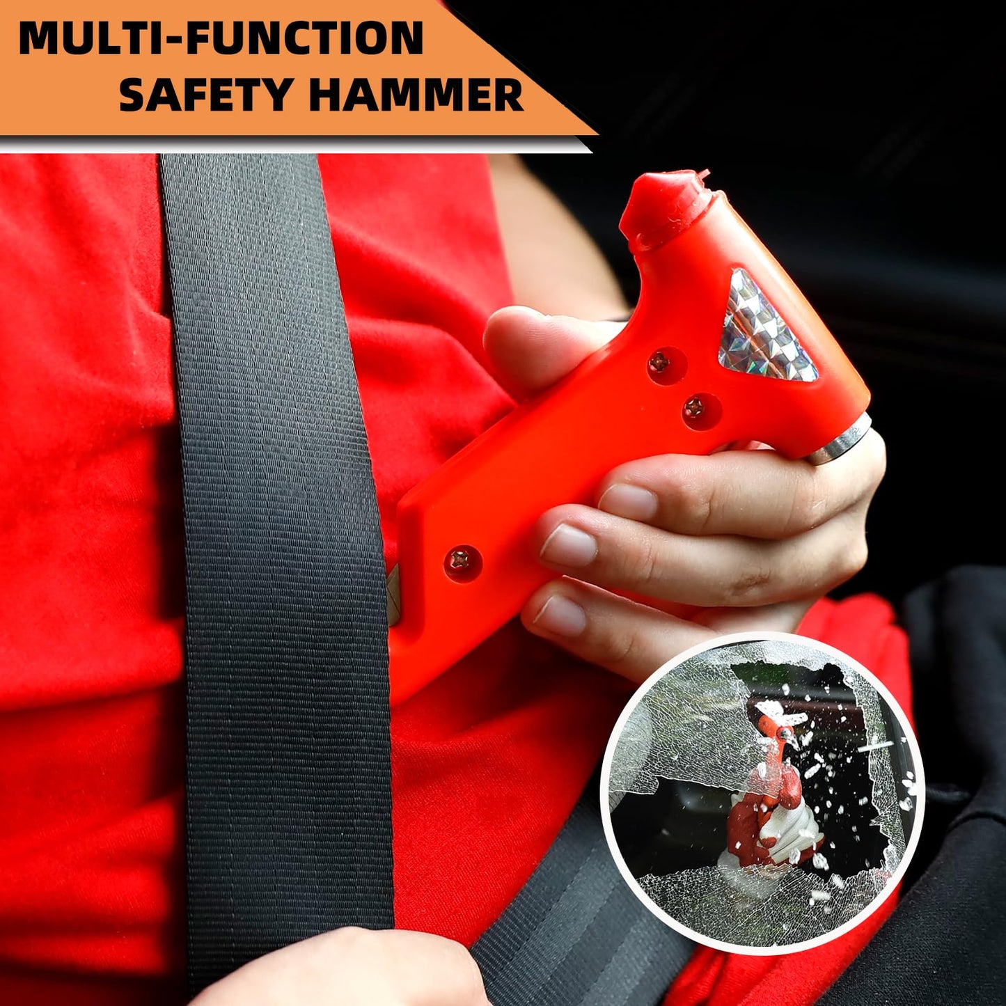 CYECTTR Car Roadside Emergency Kit,Auto Vehicle Truck Safety Emergency Road Side Assistance Kits with Jumper Cables,Safety Hammer,Reflective Warning Triangle,Tire Pressure Gauge,Tow Rope,etc