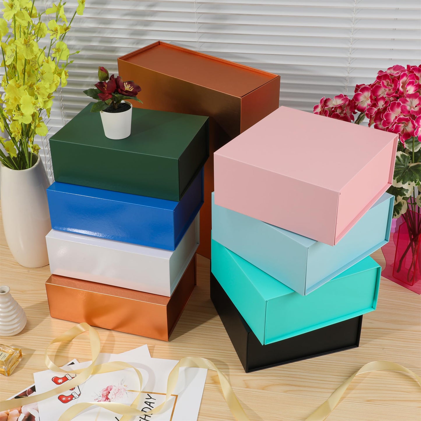 MUMUPACK 15 Pack Magnetic Gift Box With Lid 13x9x4.2,White Gift Boxes Bulk,Luxury Bridesmaid Proposal Box,Small Magnetic Closure Box Boxes For Presents,Wedding,Business