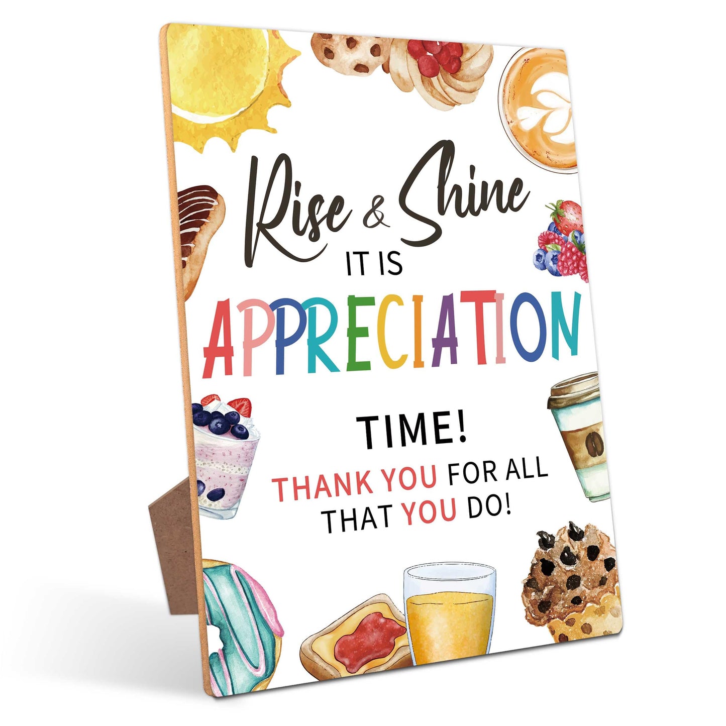 Breakfast Appreciation Sign, Rise and Shine Appreciation Decor, Appreciation Week Gift Table Decor, Employee Appreciation Sign Gift Pastor Teacher Doctor Retirement, Thank You Party Decoration