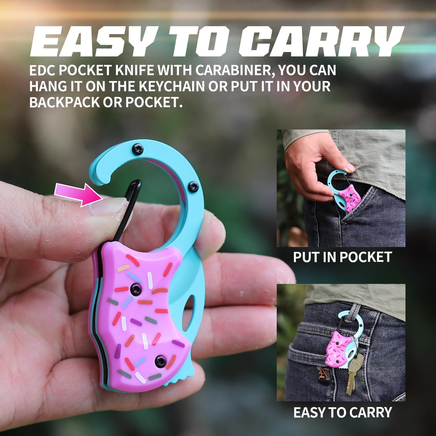ZAVIT Small Pocket Knife for Women, EDC Box Cutter Gadgets, Gifts for Women Wife Sister, Gifts ldea for Camping Fishing Hiking, Christmas Birthday Gift, Everyday Carry Knife