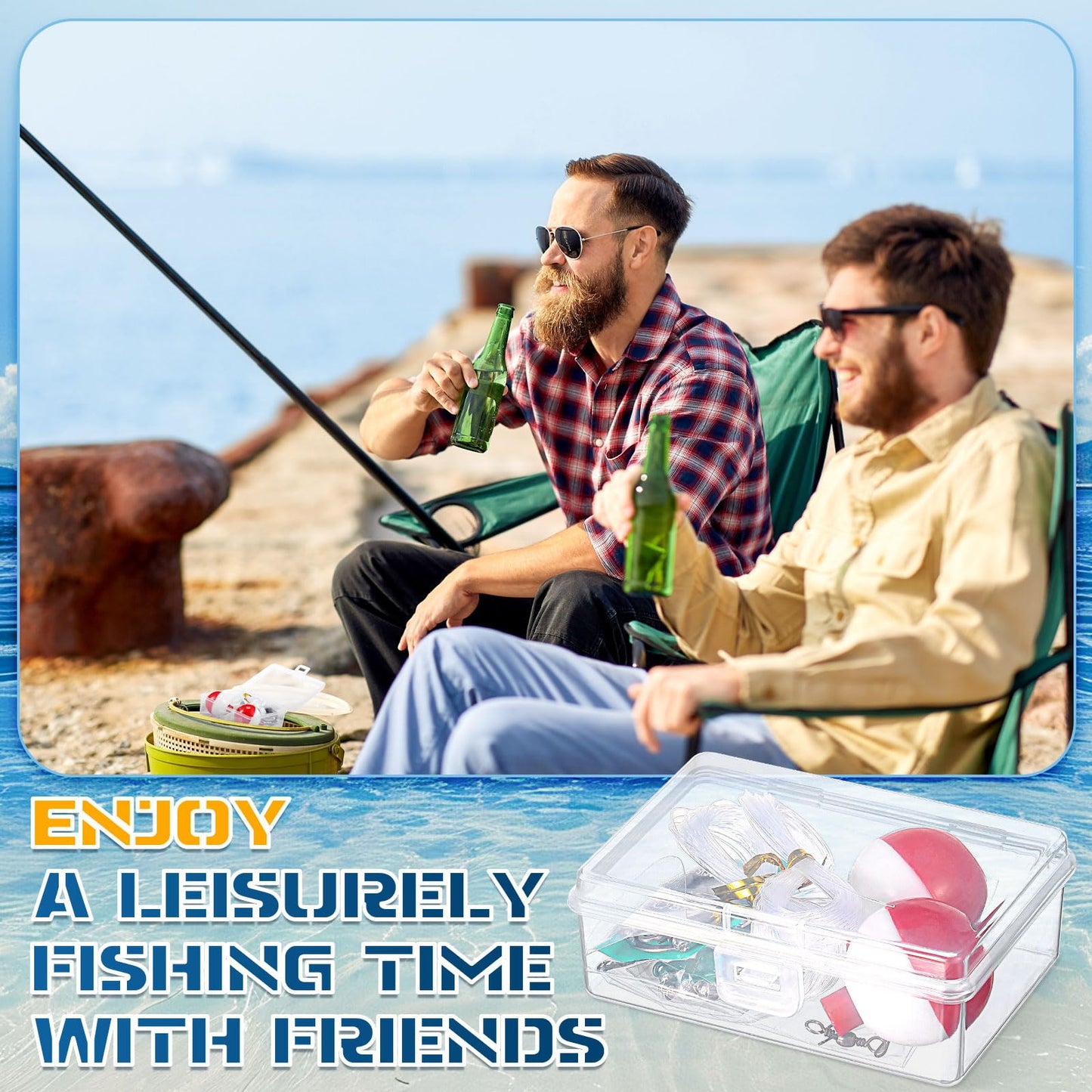VioraWhite 4 Sets Mini Fishing Kits Bulk Emergency Survival Fishing Kits Fishing Tackle Box with Tackle Included Small Fishing Accessories Kit for Beginner Gifts Summer Outdoor Compact Fishing