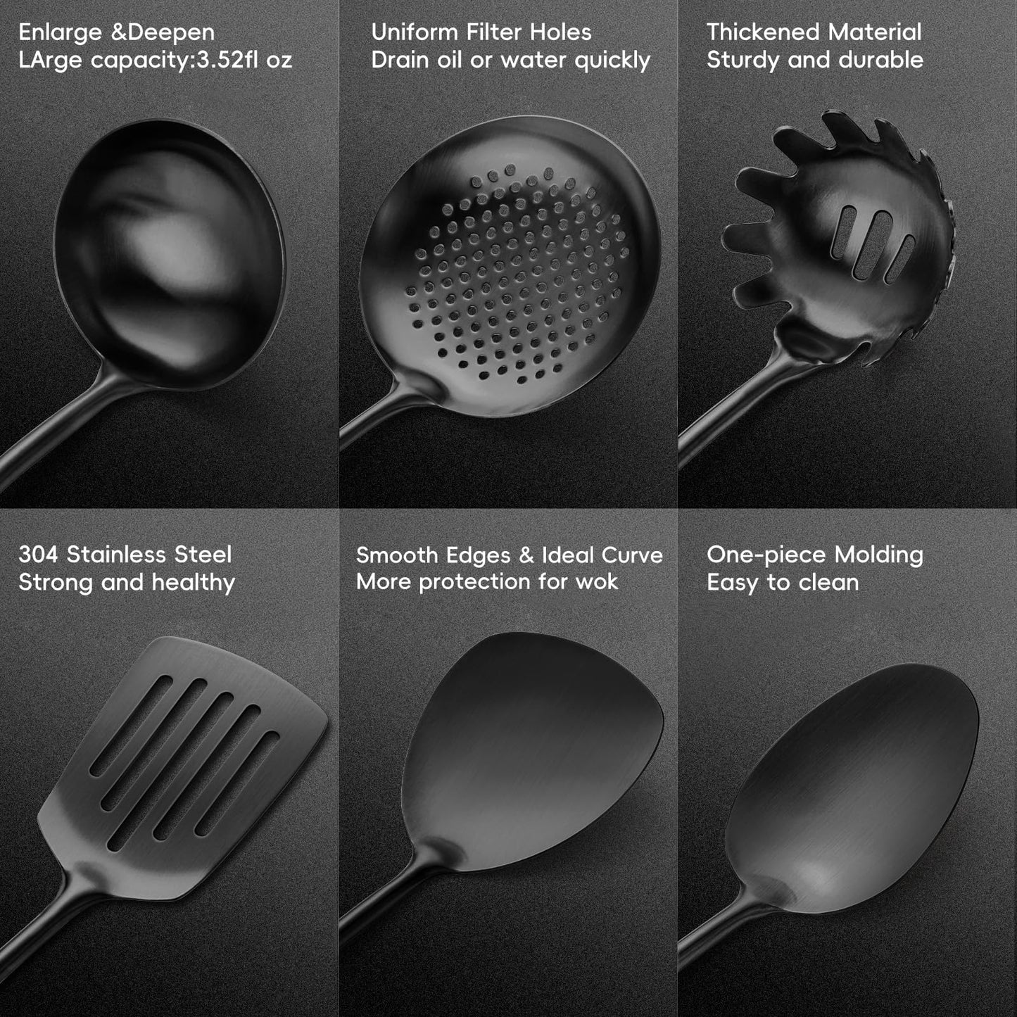 Izurok 18/10 Stainless Steel Kitchen Utensils Set,10 Piece Cooking Utensils With Wood Handle,Heat Resistant Kitchen Tool Set With Spatula,Spoon,Ladle,Skimmer,Slotted Turners,Pasta,Turner,Ladl,Fork