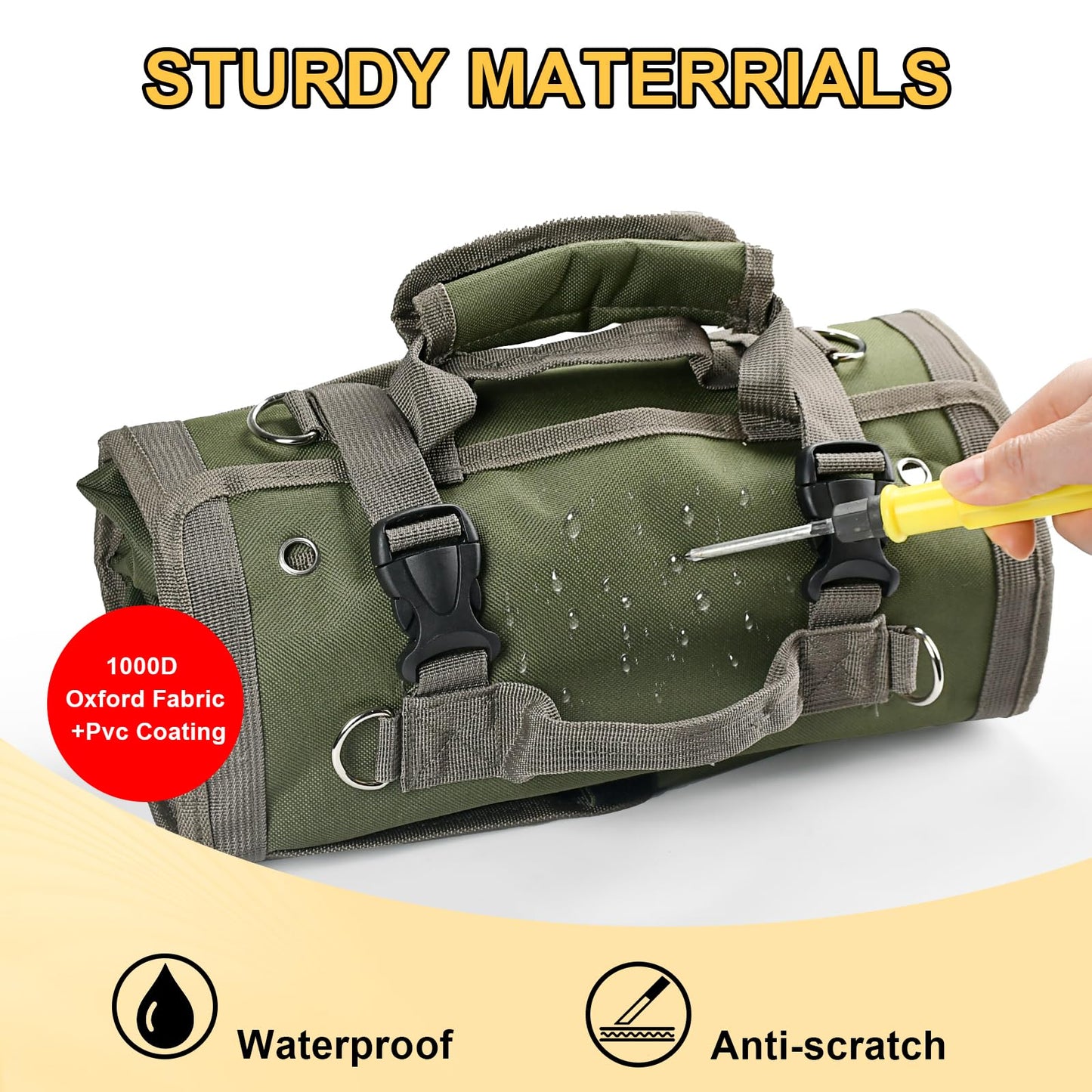 Tool Bag Organizer Roll Up: Gifts for Men Fathers Day Dad Gifts for Him Boyfriend Husband Birthday Portable Motorcycle Tool Box Woodworking Gift for Mechanic Craftsman Electrician Rollup Toolbag