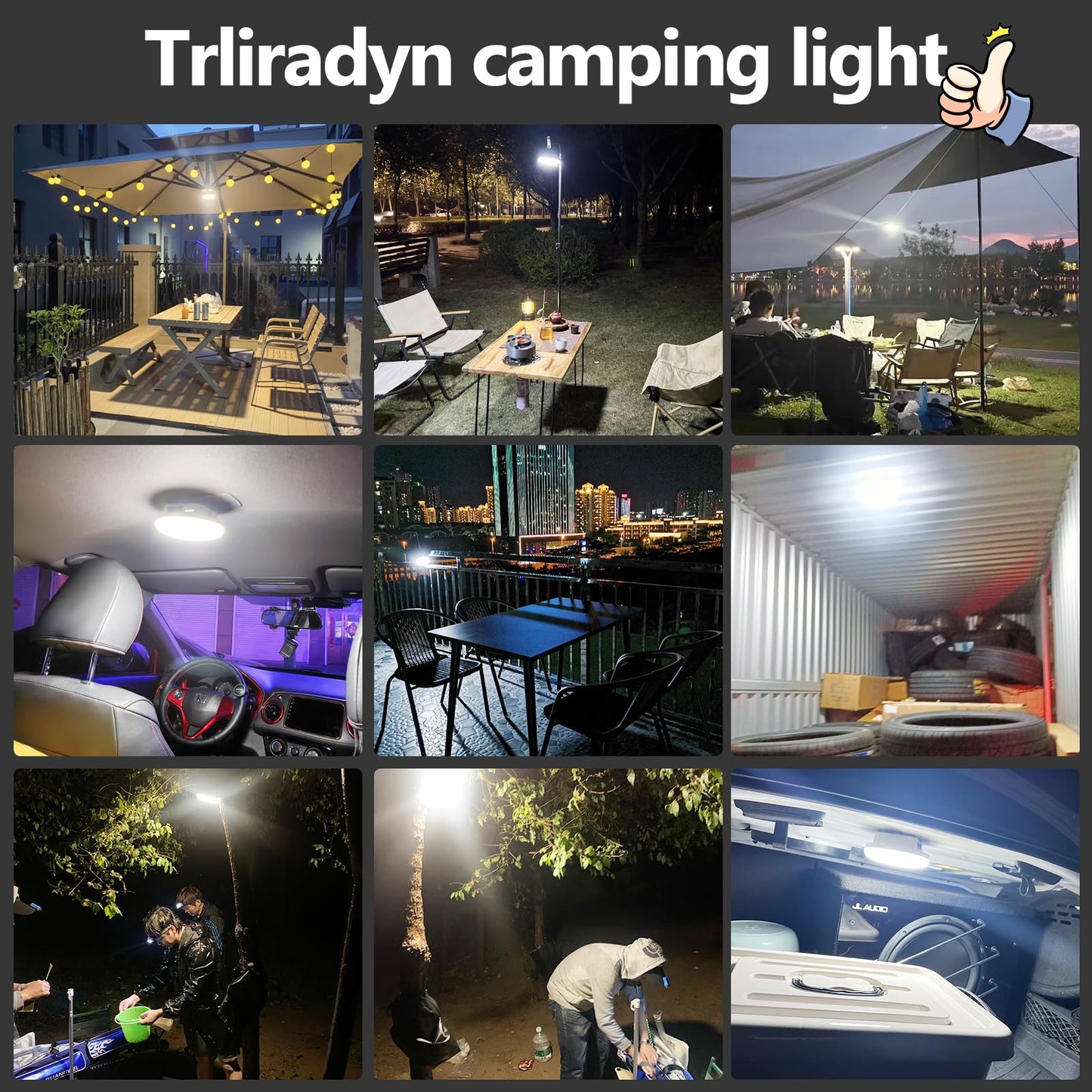 10000mAh Rechargeable Hanging Tent Light with Magnet, 30W 4000LM LED 3 Color Lighting Modes (Remote) Camping Lantern, Portable IPX5 Waterproof LED Flashlight for Emergency & Gift