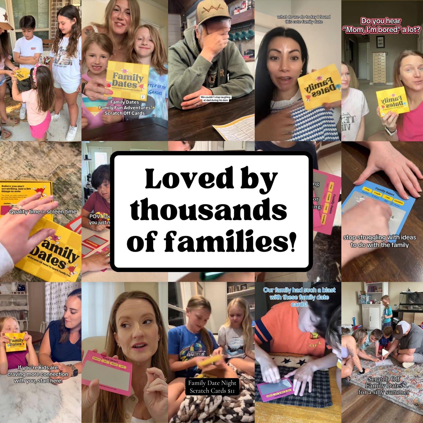 Happy Duo Family Dates 40 Scratch Off Cards – Summer Activities for Kids & Tween – Family Games for All Ages from Kids