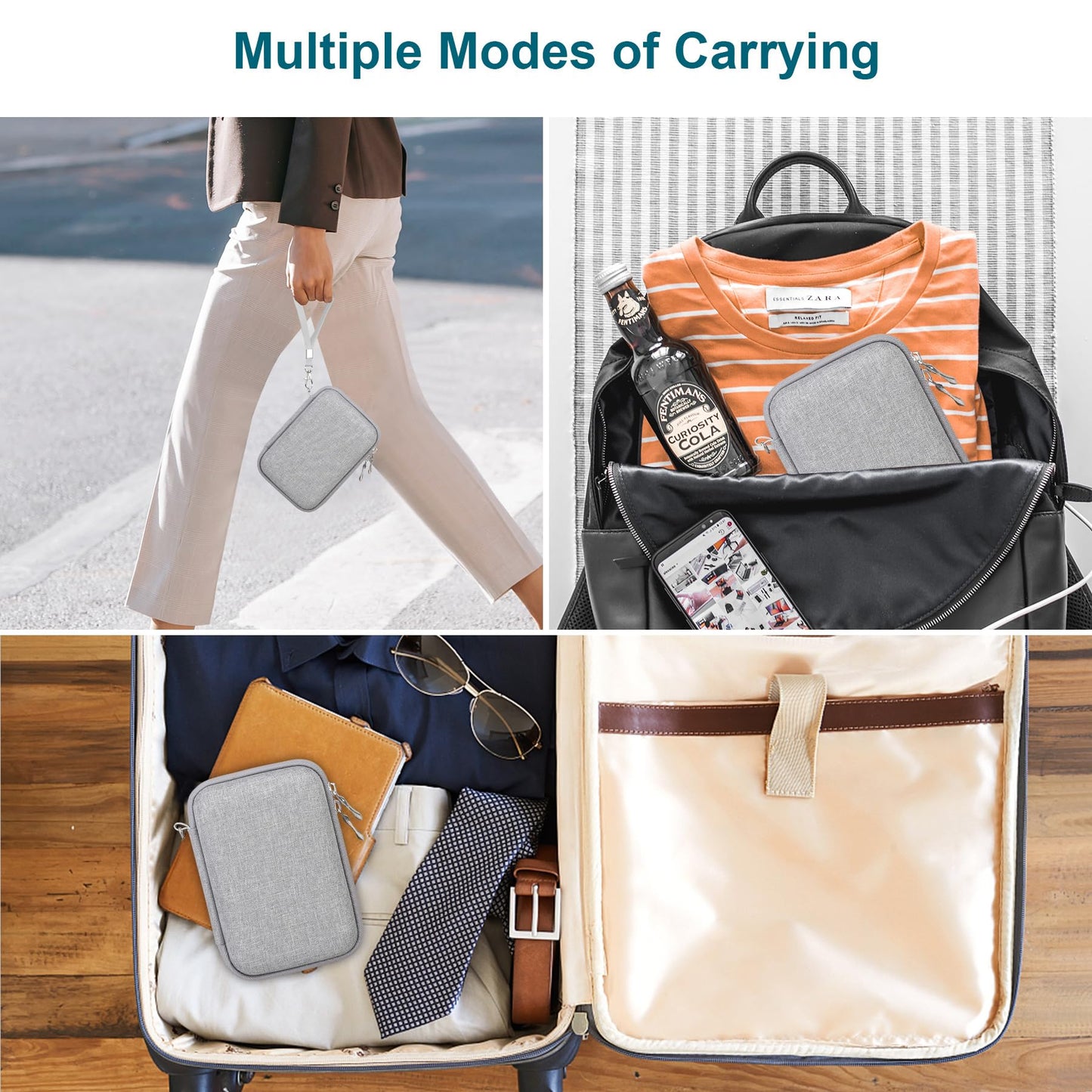 Canboc Hard Carrying Case Compatible with Yoto Mini (2024 Edition) Kids Bluetooth Travel Audio & Music Player, Mesh Pocket fit Audiobook Cards, Mini Radio Carrying Storage Bag, Grey (Case Only)