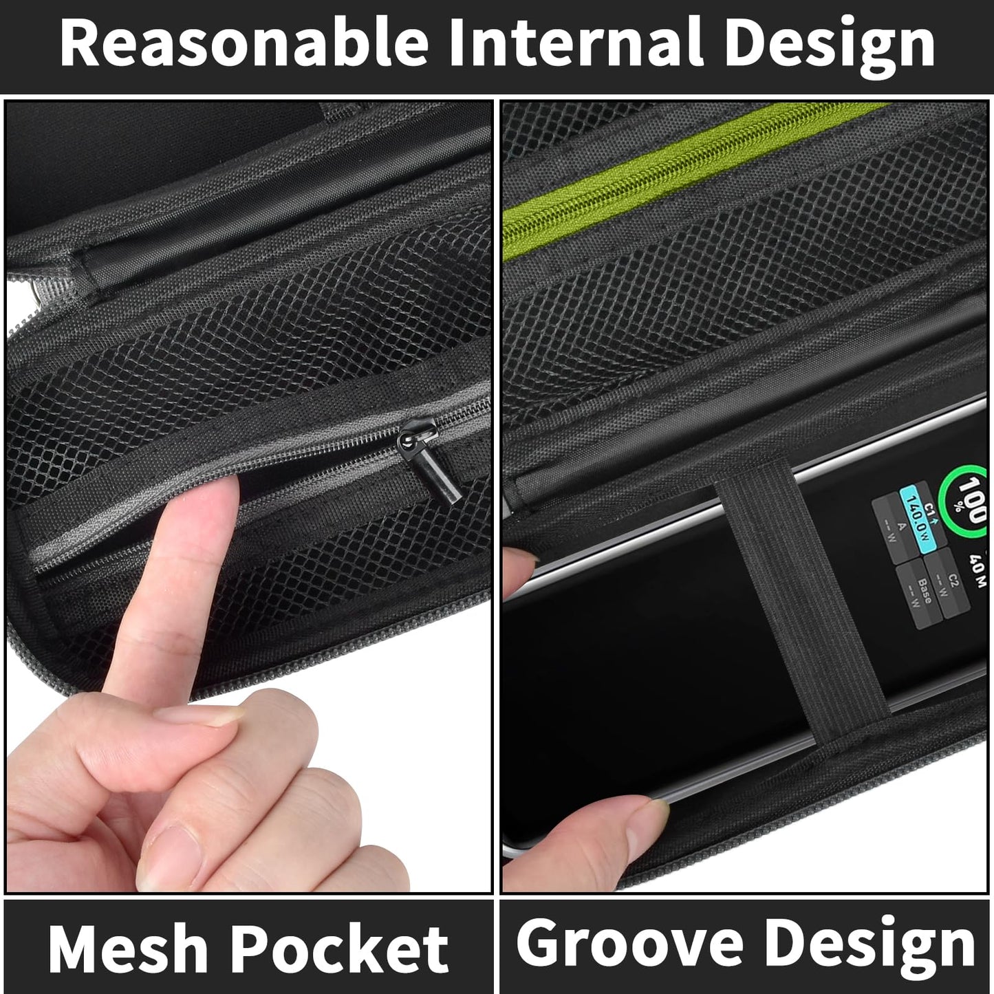 Case for Anker Prime Power Bank 27,650mAh 250W & 737 24000mAh – 3-Port Fast Charging Storage Holder – Portable Laptop/Car Charger Carry Box (Box Only)