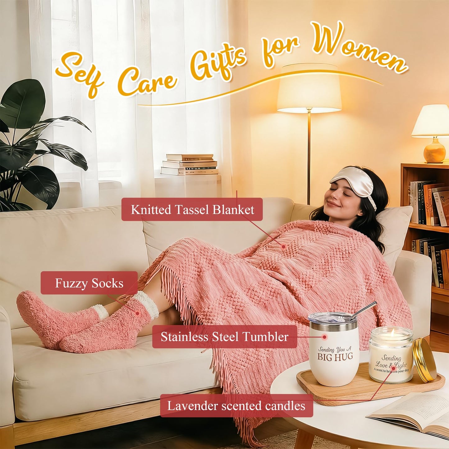 Get Well Soon Gifts Basket for Women, Care Package for Women After Surgery, Self Care Set, Inspirational Thinking of You ＆Feel Fetter Gifts for Friend Sick