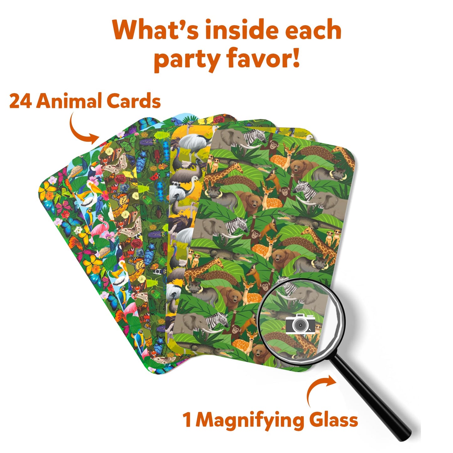 Skillmatics Party Favors (Pack of 15) - Can You Spy Animals Card Set, Search & Find Game for Kids, Goodie Bag Toy & Educational Gift for Girls & Boys Ages 4, 5, 6, 7