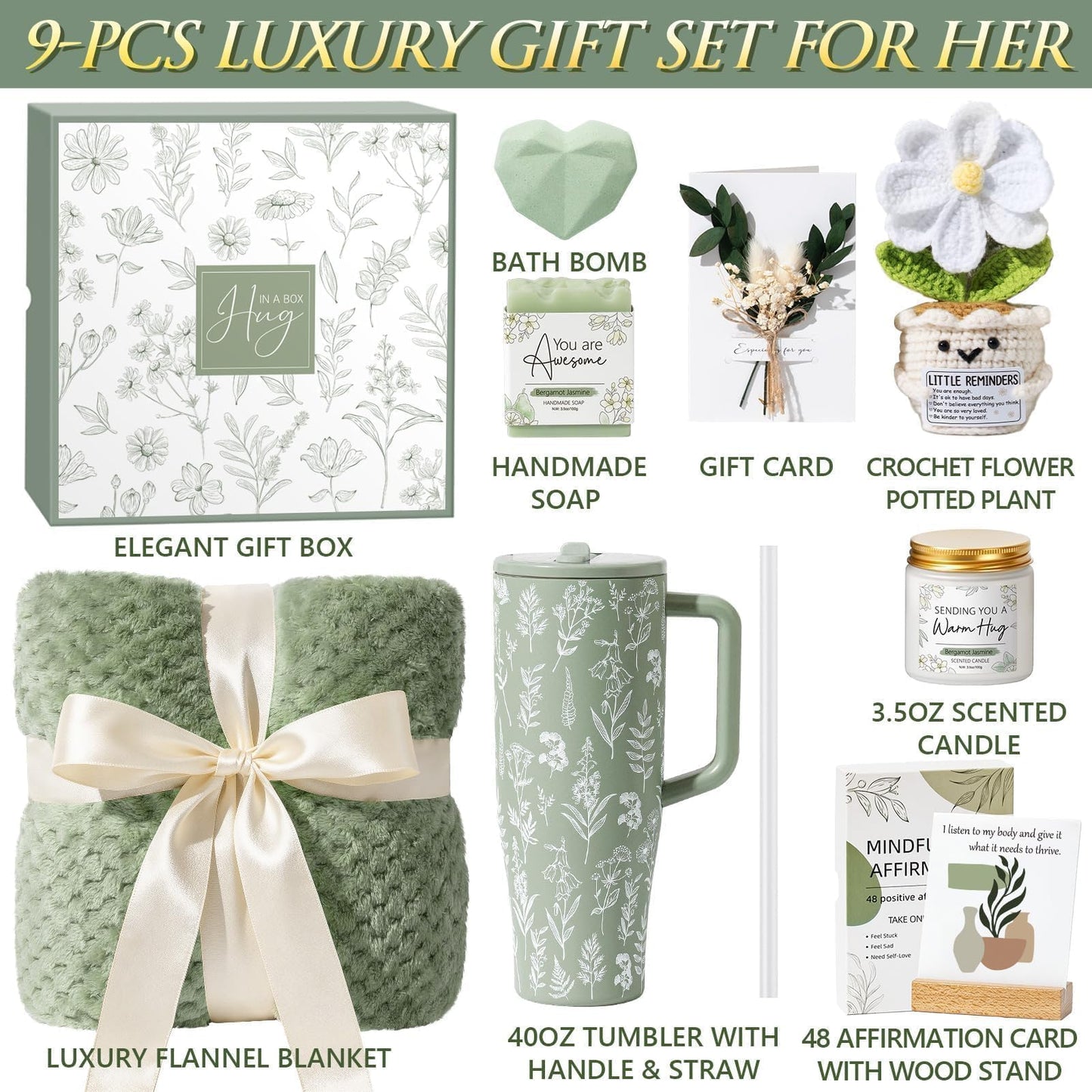 Mothers Day & Birthday Gifts for Women - Get Well Soon Spa Care Package, Luxury Self Care Gift Basket for After Surgery & Cancer Care Inspirational Thinking of You Sympathy Gift Set for Mom Her Friend