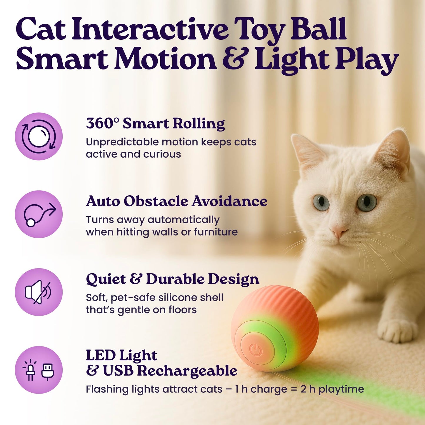 Cat Care Grooming Kit 6 in 1, Include: Nail Clipper, Brush for Shedding, Wand Toy, Interactive Ball Toy, Bath Brush, Ear Cleaner Finger Wipes (30ct.), Cat Grooming Supplies