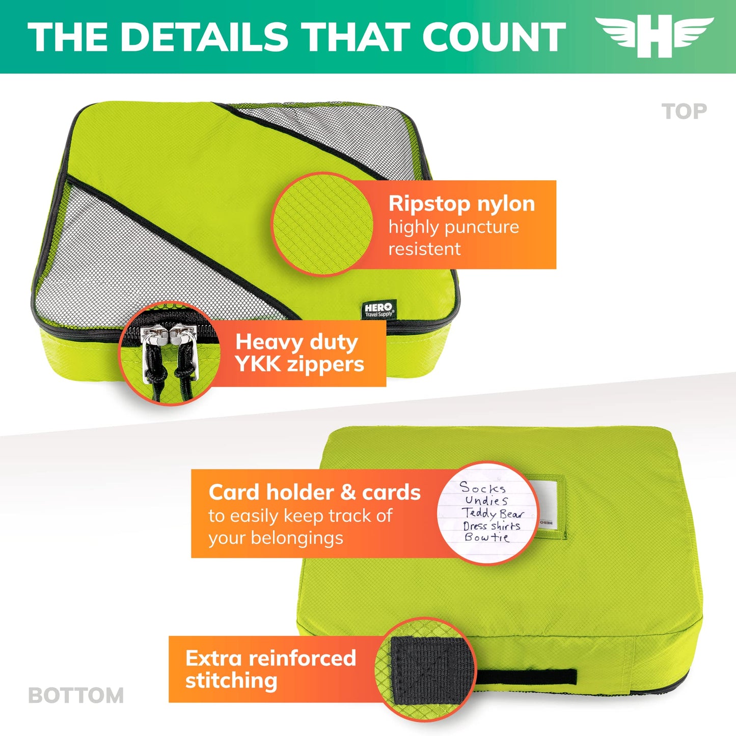 HERO Packing Cubes for Travel (Set of 5) Luggage Organizer with 2 Laundry Bags, Versatile Suitcase Organizer for Men & Women – Travel Accessories for Carry On, Airplane, Road Trip