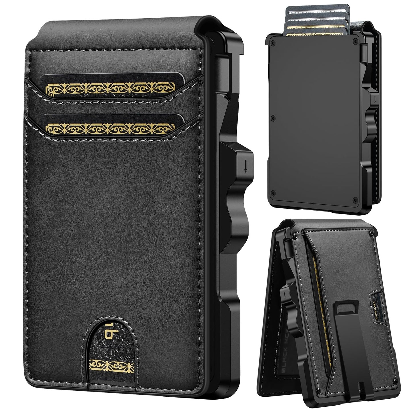furid Smart Wallet For Men Slim: Rfid Minimalist Pop Up Wallets with Money Clip Metal Credit Card Holder - Gifts for Husband Father at Birthday Anniversary