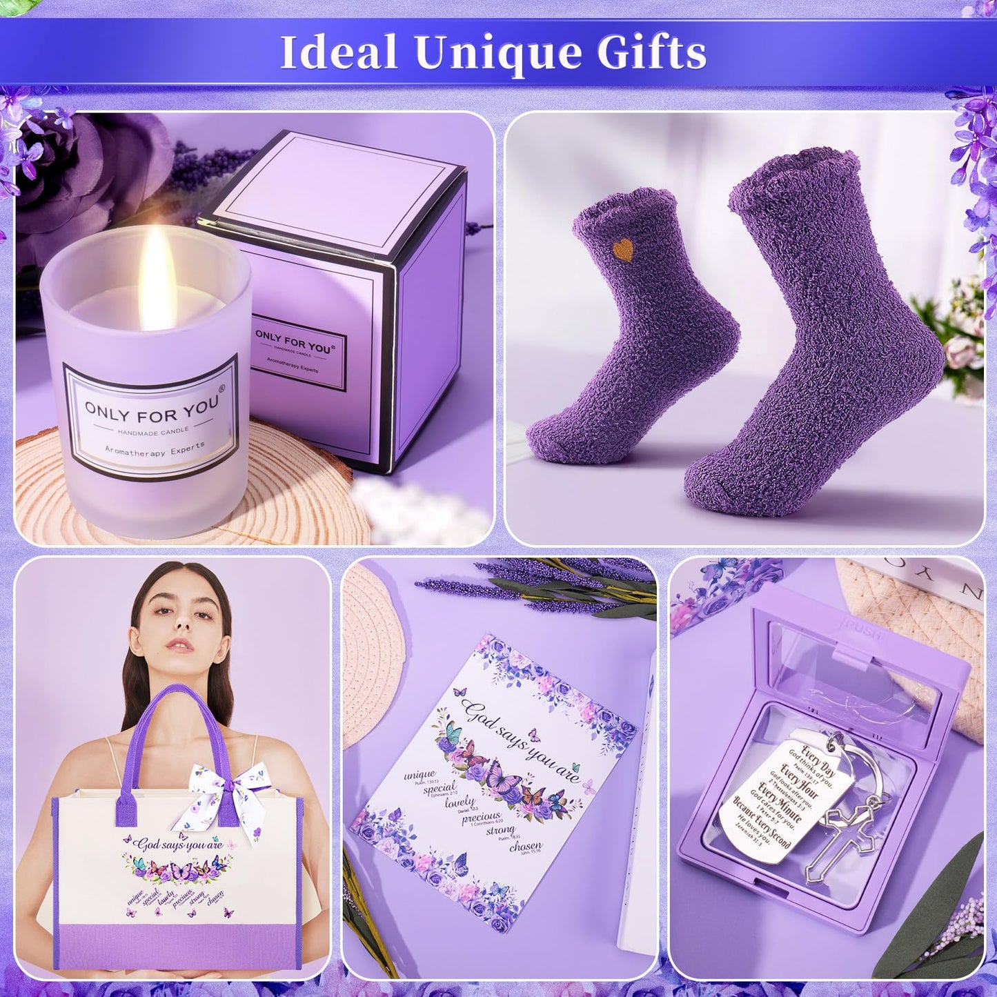 13PCS Christian Gifts for Women Faith, Purple Inspirational Gifts for Women,Christian Birthday Baskets,Get Well Soon Baskets for Her Mom,Friends,Sister,Wife,Girlfriends Birthday Gifts