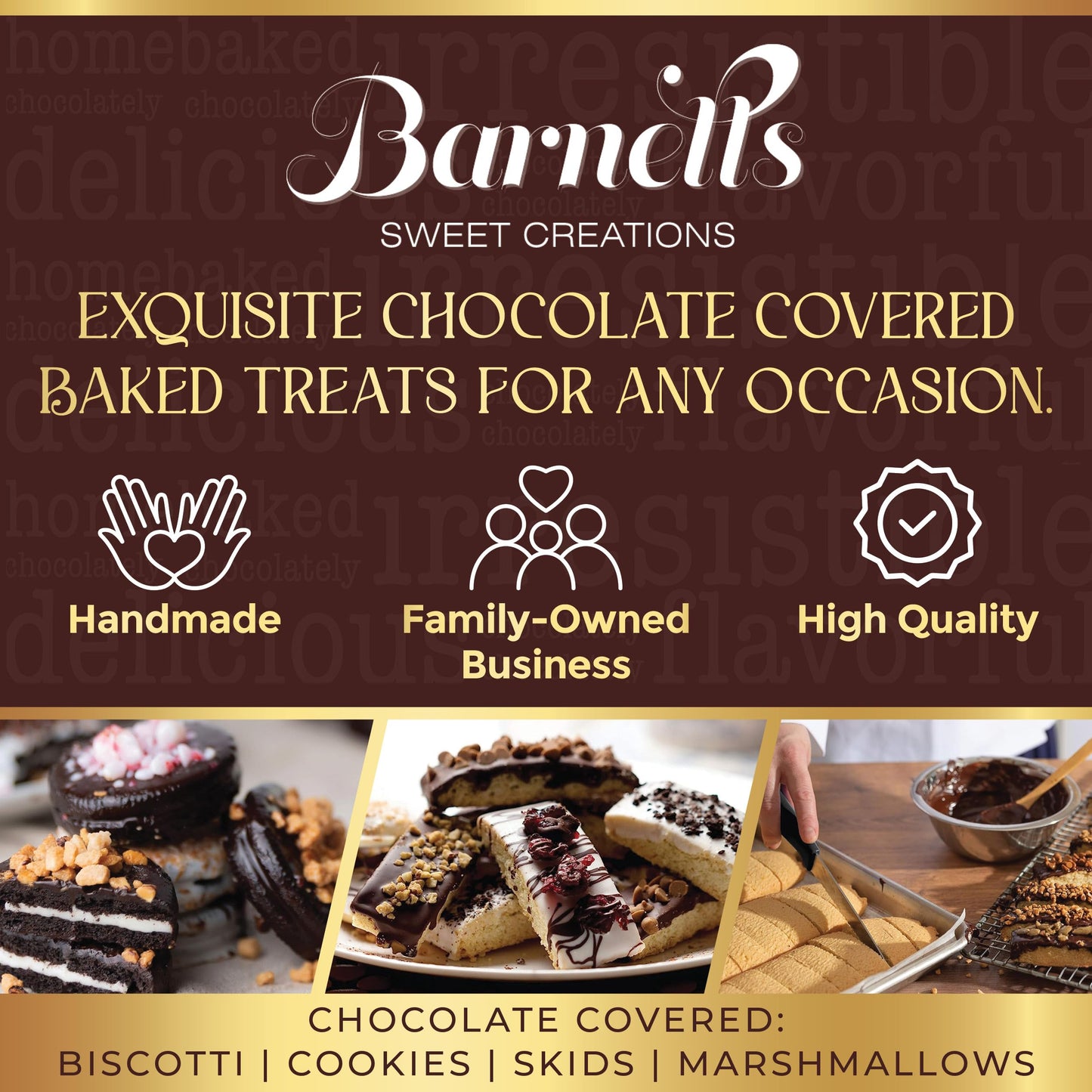 Barnetts Mothers Day Gift Basket, 12 Chocolate Covered Cookies Gourmet Candy Box Baskets for Mother, Mom, Grandmother, Grandma, Prime Food Delivery, Gifts for Him, Her, Wife, Sister, Daughter, Women
