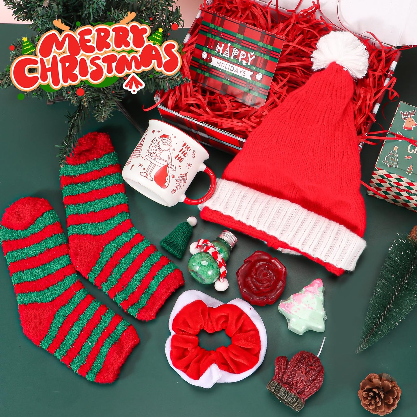 Atonofun Christmas Gifts for Women, Xmas Basket Essentials for Adults with Mug Relaxing Spa Gifts for Teen Adults Mom Wife Teen Girls