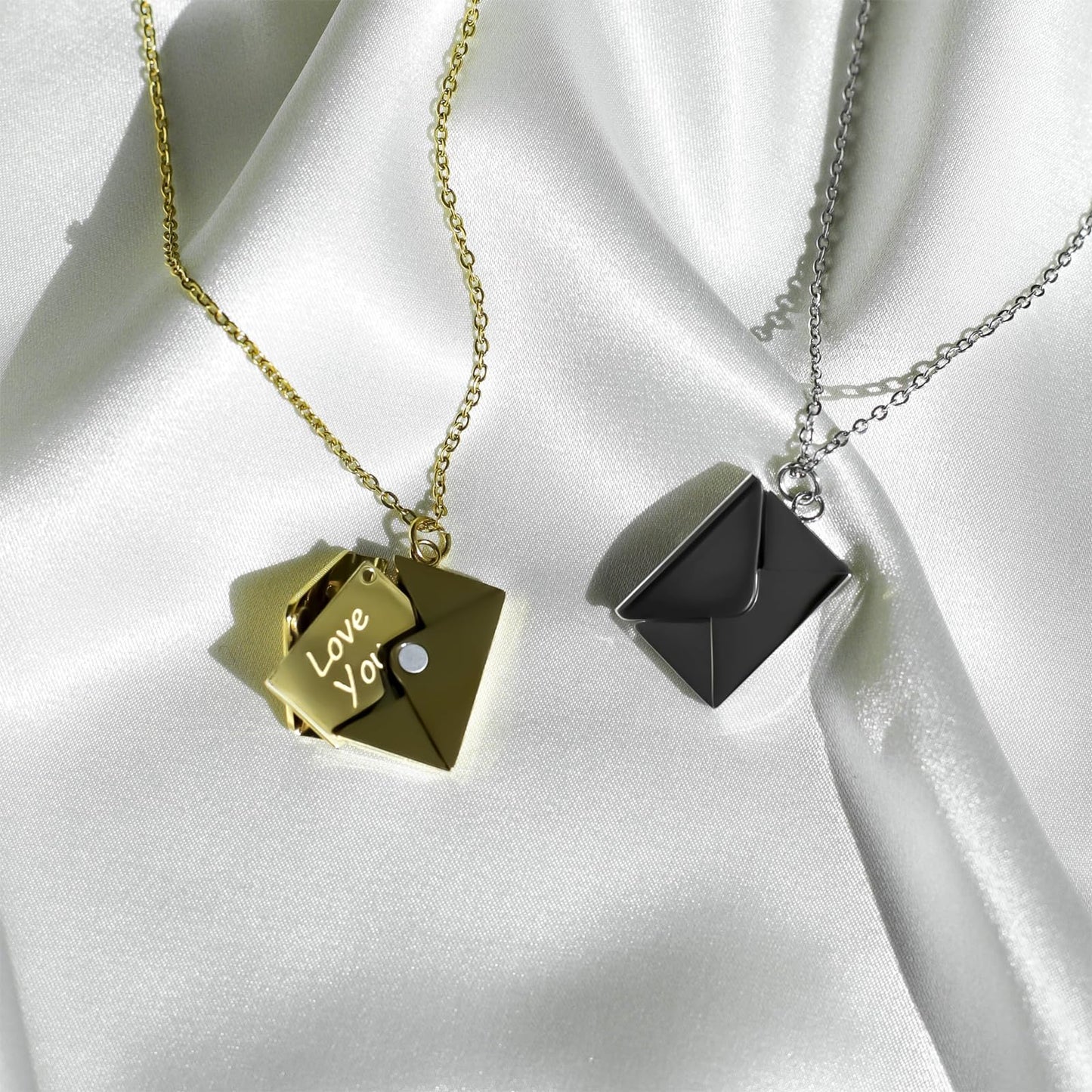 ziella Personalized Envelope Locket Necklace for Women,To My Love-Envelope Love Letter Necklace,Custom Photo Message Jewelry Gift For Girlfriend