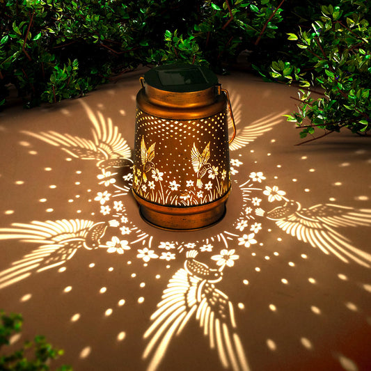 Mothers Day Gifts, Birthday Gifts for Women, Solar Lanterns Outdoor Waterproof, Hummingbird Garden Decor Metal Hanging Decorative Solar Lights for Patio Yard, Gardening Gifts for Women Mom Grandma