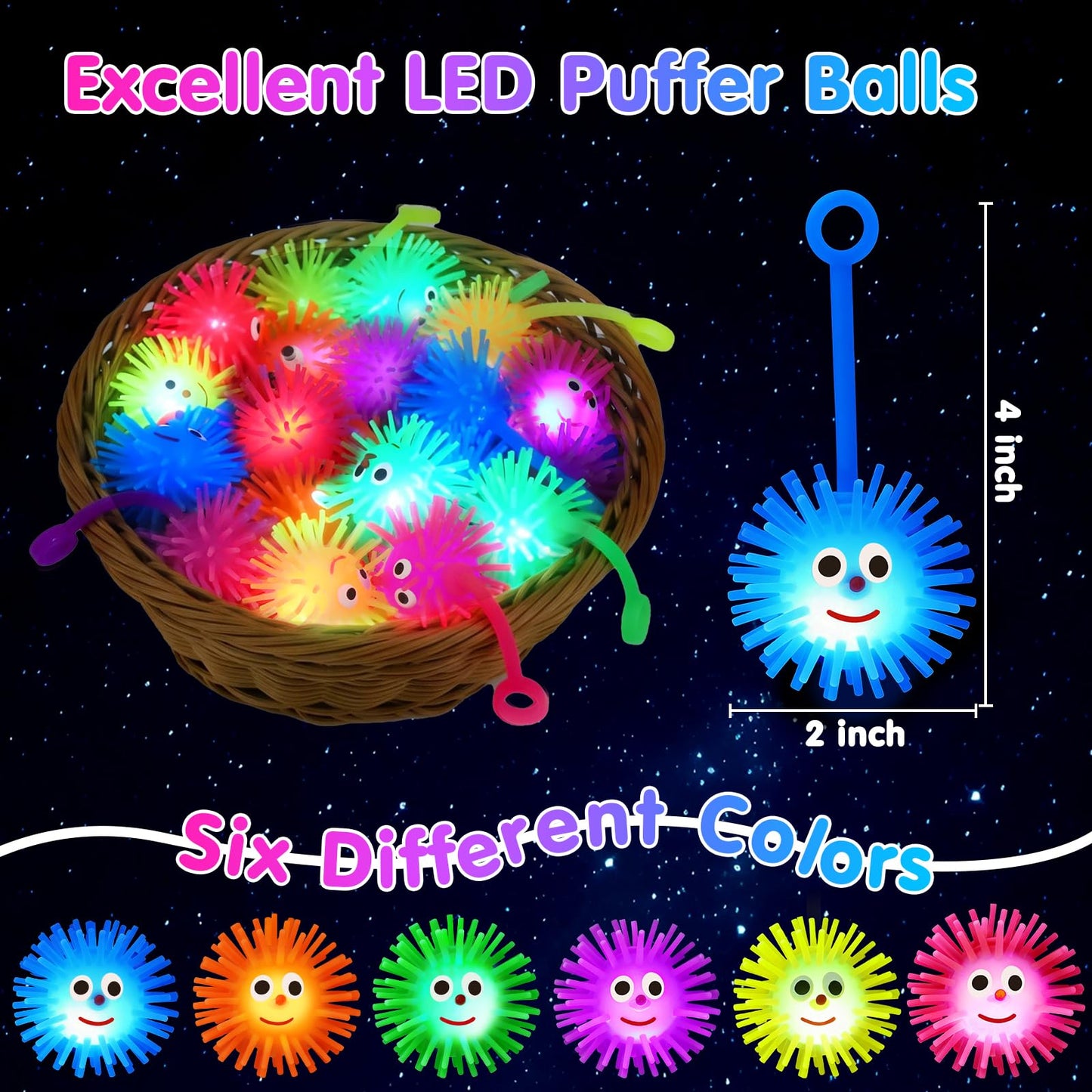 18 PCS LED Puffer Balls Light Up Party Favors for Kids 8-12 Goodie Bags Stuffers Classroom Treasure Box Prizes Bulk Fidget Toys Bouncy Balls School Prize Pinata Filler Birthday Party End of Year Gifts