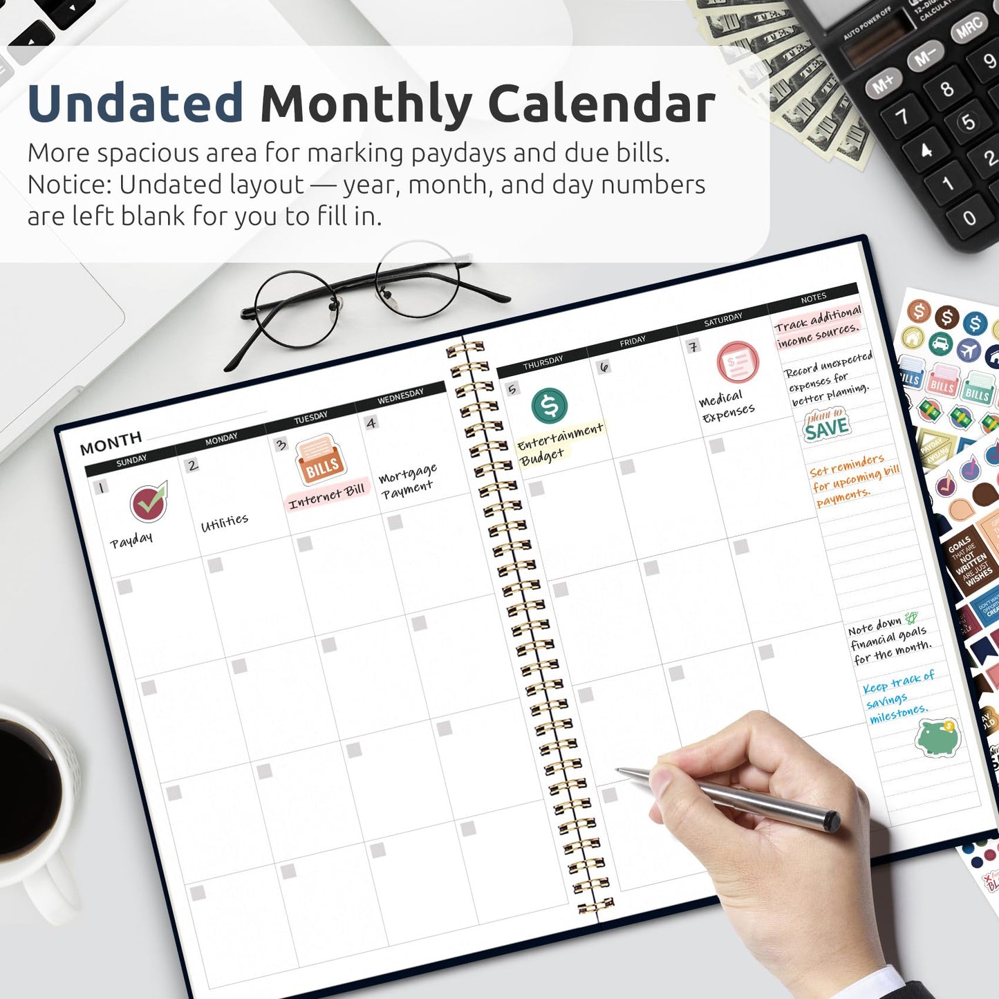 Budget Planner - Monthly Budget Book with Expense Tracker Notebook, Undated Bill Organizer & Finance Planner to Take Control of Your Money, Account Book to Manage Your Finances-Garden of Whimsy