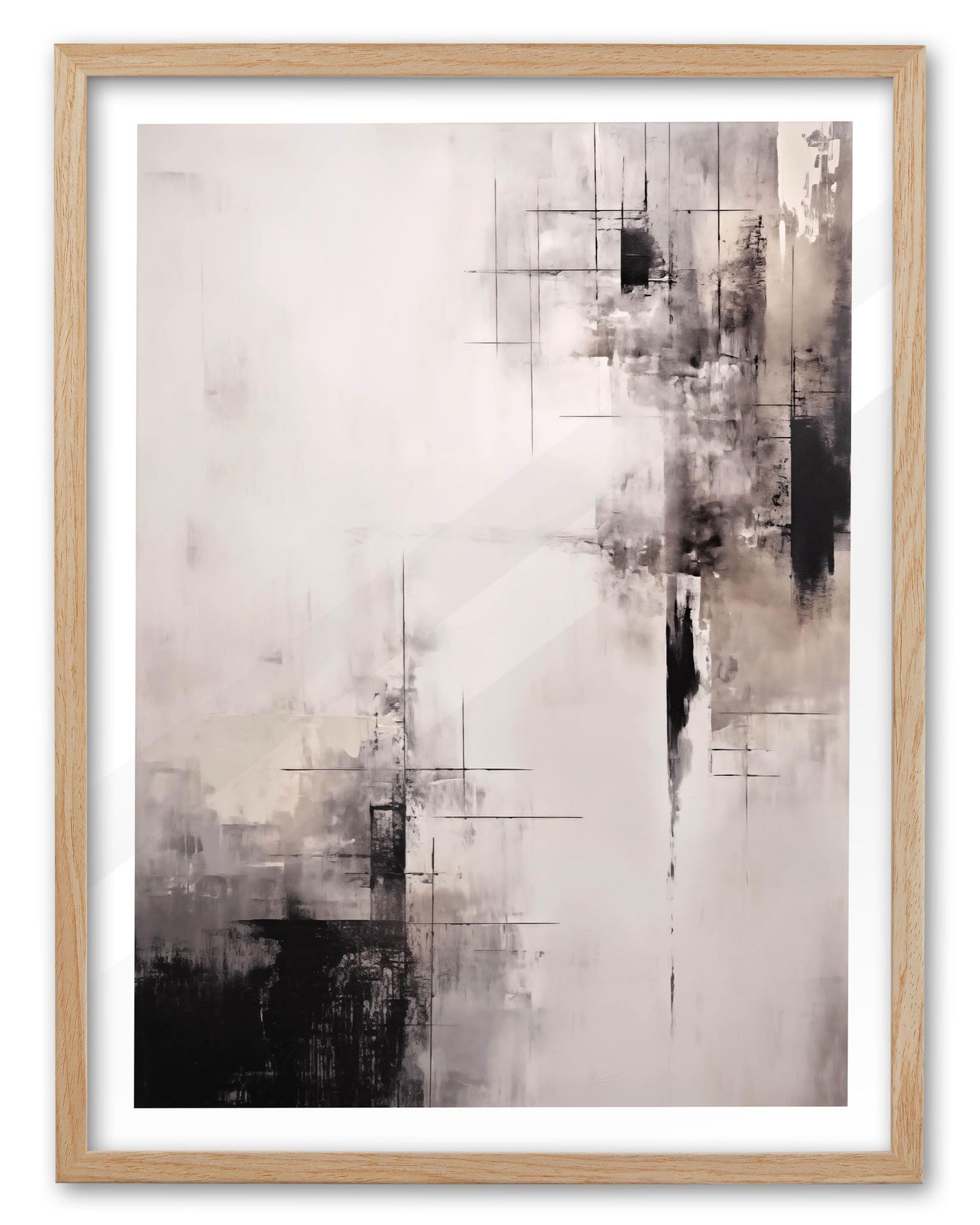 EcoHest Framed Wall Art Wabi-Sabi Japandi Style in Neutral Beige Tones, 12x16 in OAK Wood Minimalist Canvas Wall Art, Modern Simple Contemporary Bedroom Decor,Japandi Art Set of 1 for Living Room